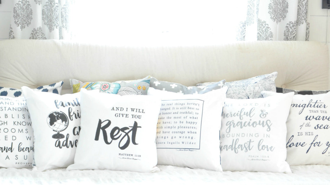 Lettered pillows in the shop!