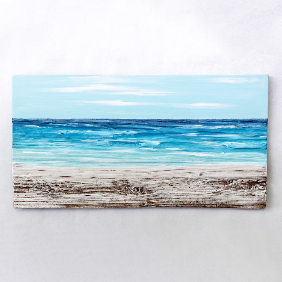 Ocean Reclaimed Wood Painting - Aimee Weaver Designs