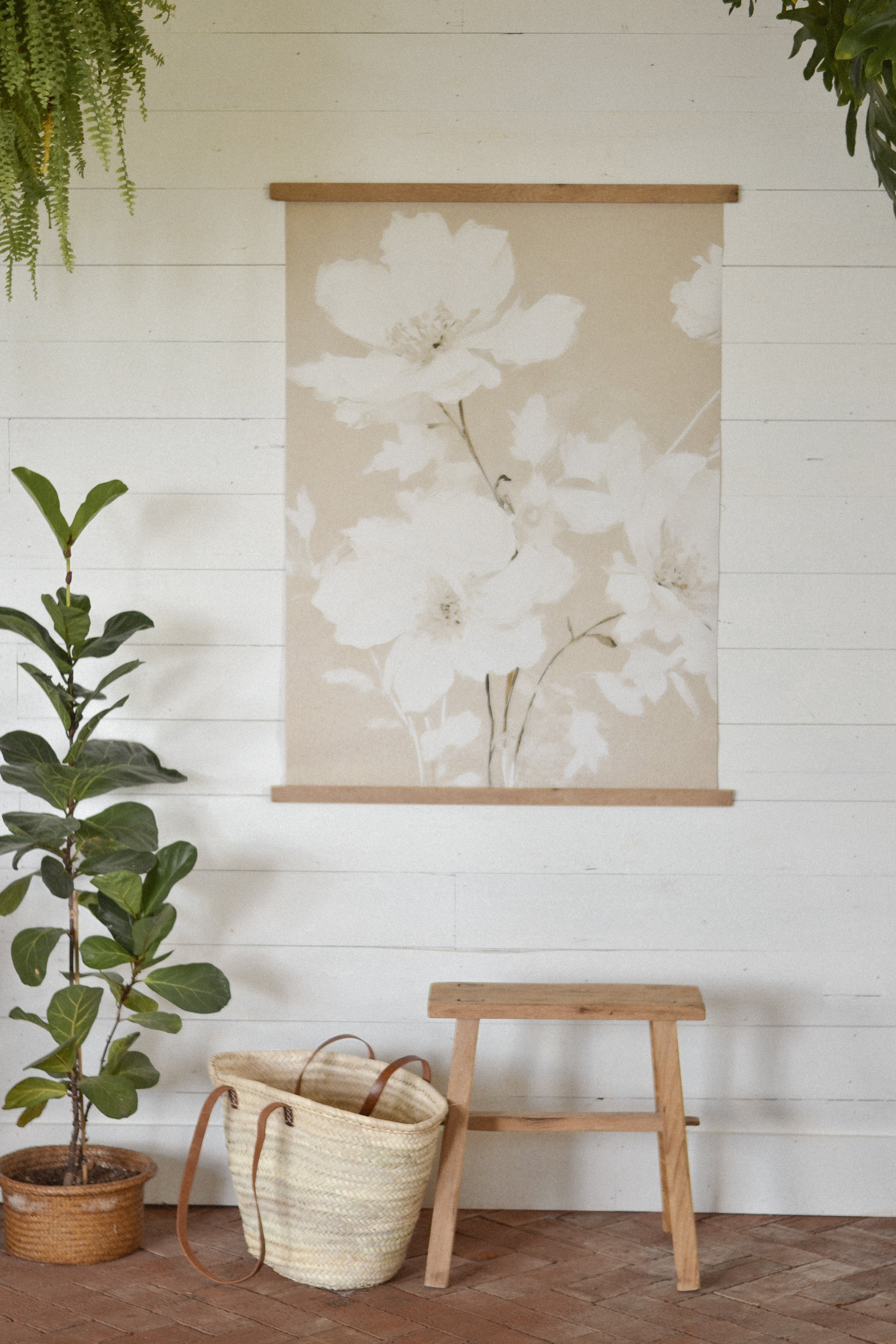 Neutral Florals Tapestry - Aimee Weaver Designs
