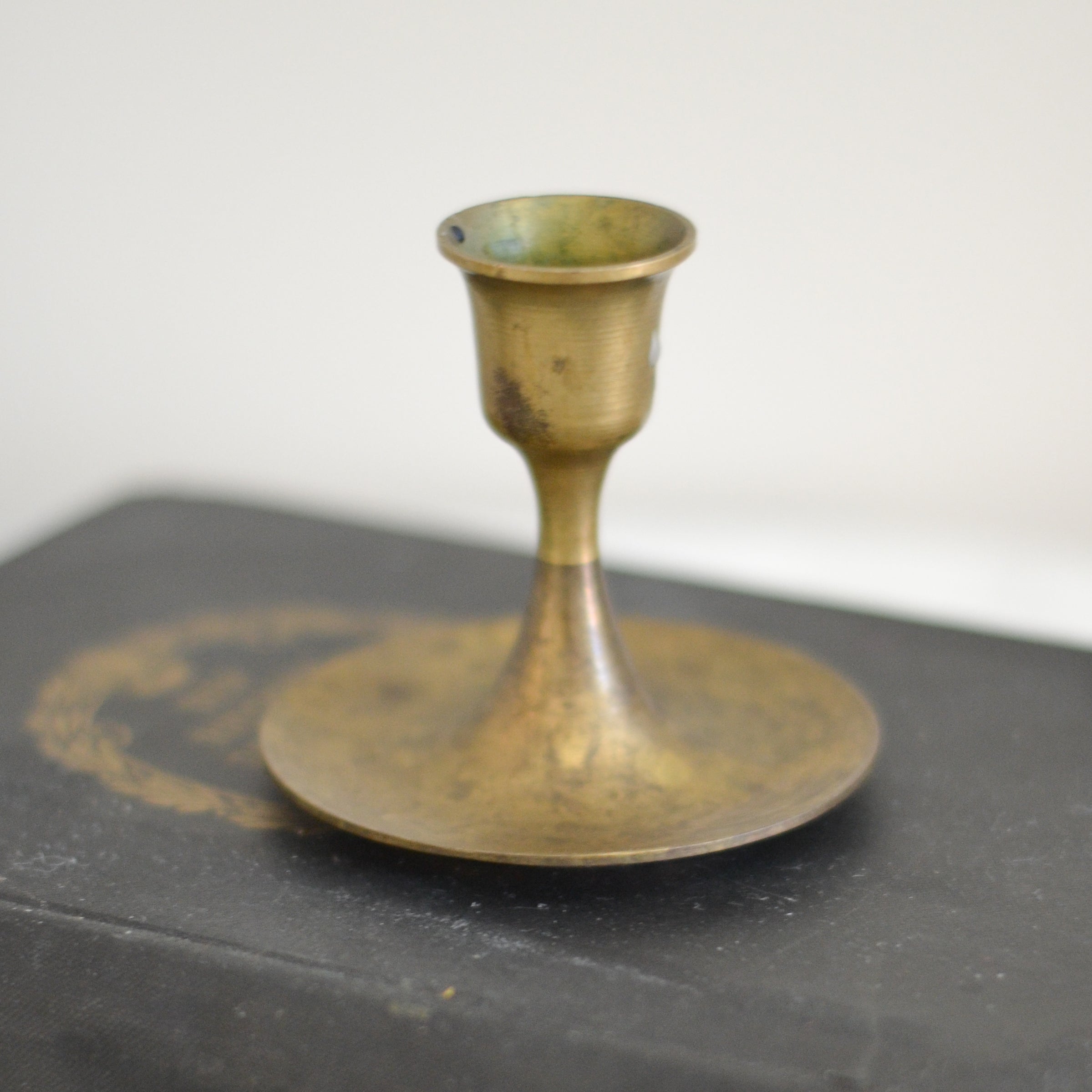 Aged Brass 3" Candle Holder - Aimee Weaver Designs