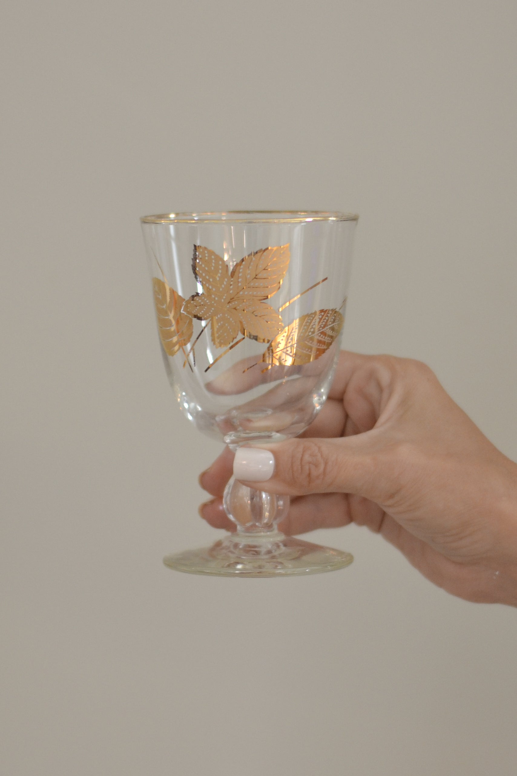 Vintage Gold Leaf Goblets | Set of 8 - Aimee Weaver Designs