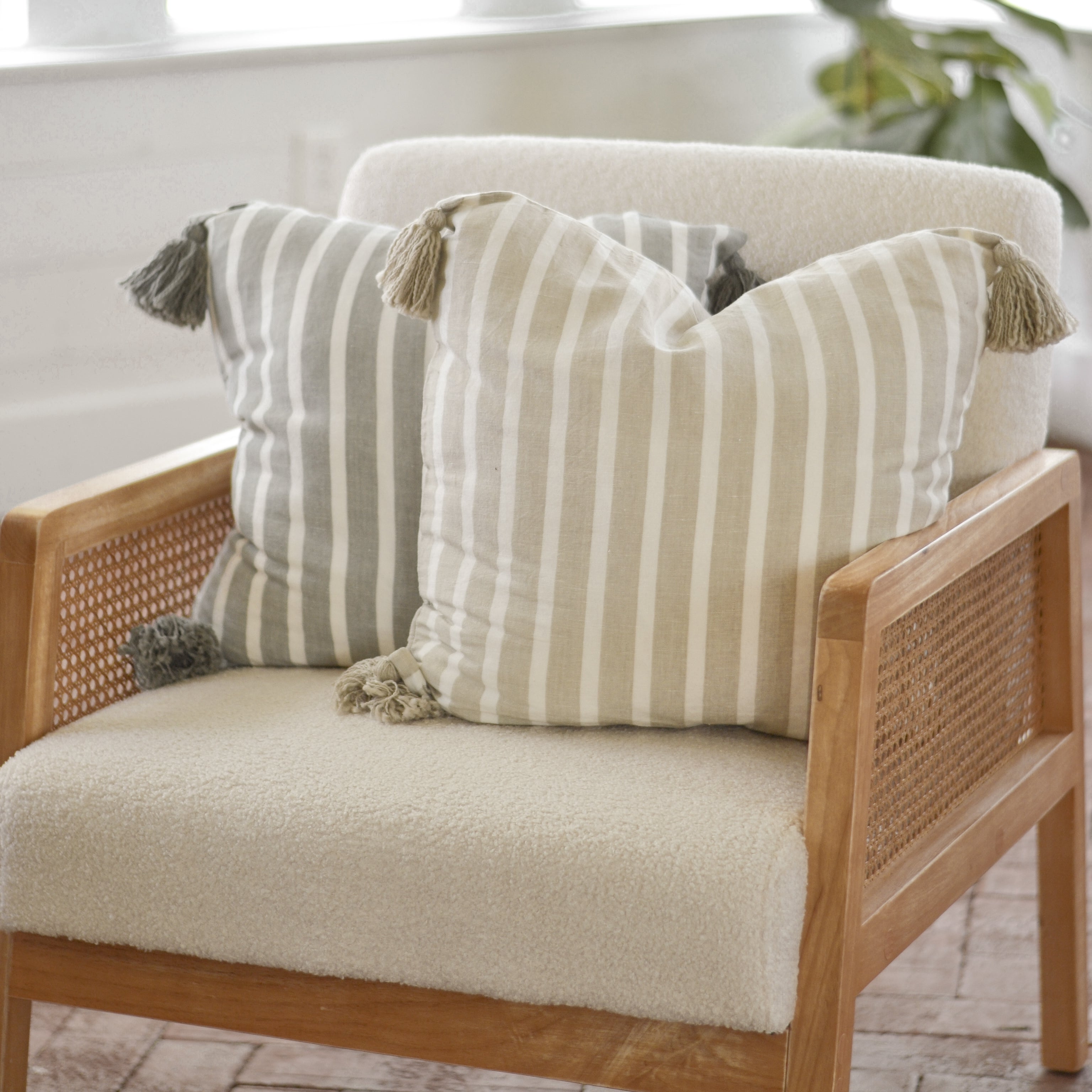 Ella Striped Tassel Pillow Cover - Aimee Weaver Designs