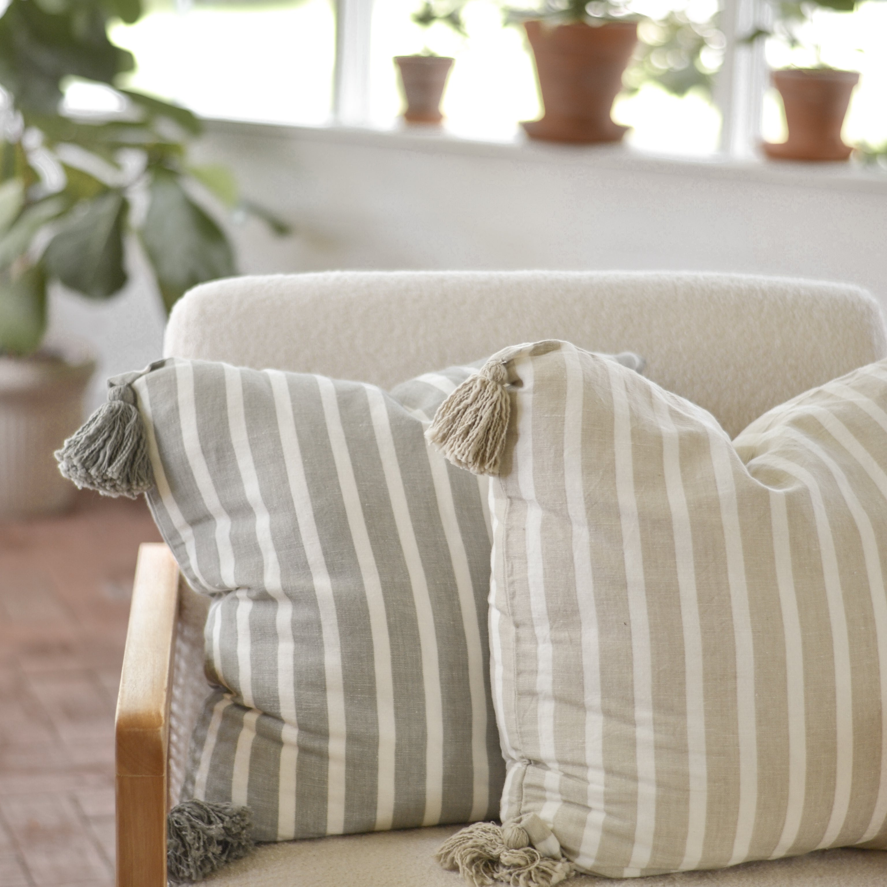 Ella Striped Tassel Pillow Cover - Aimee Weaver Designs