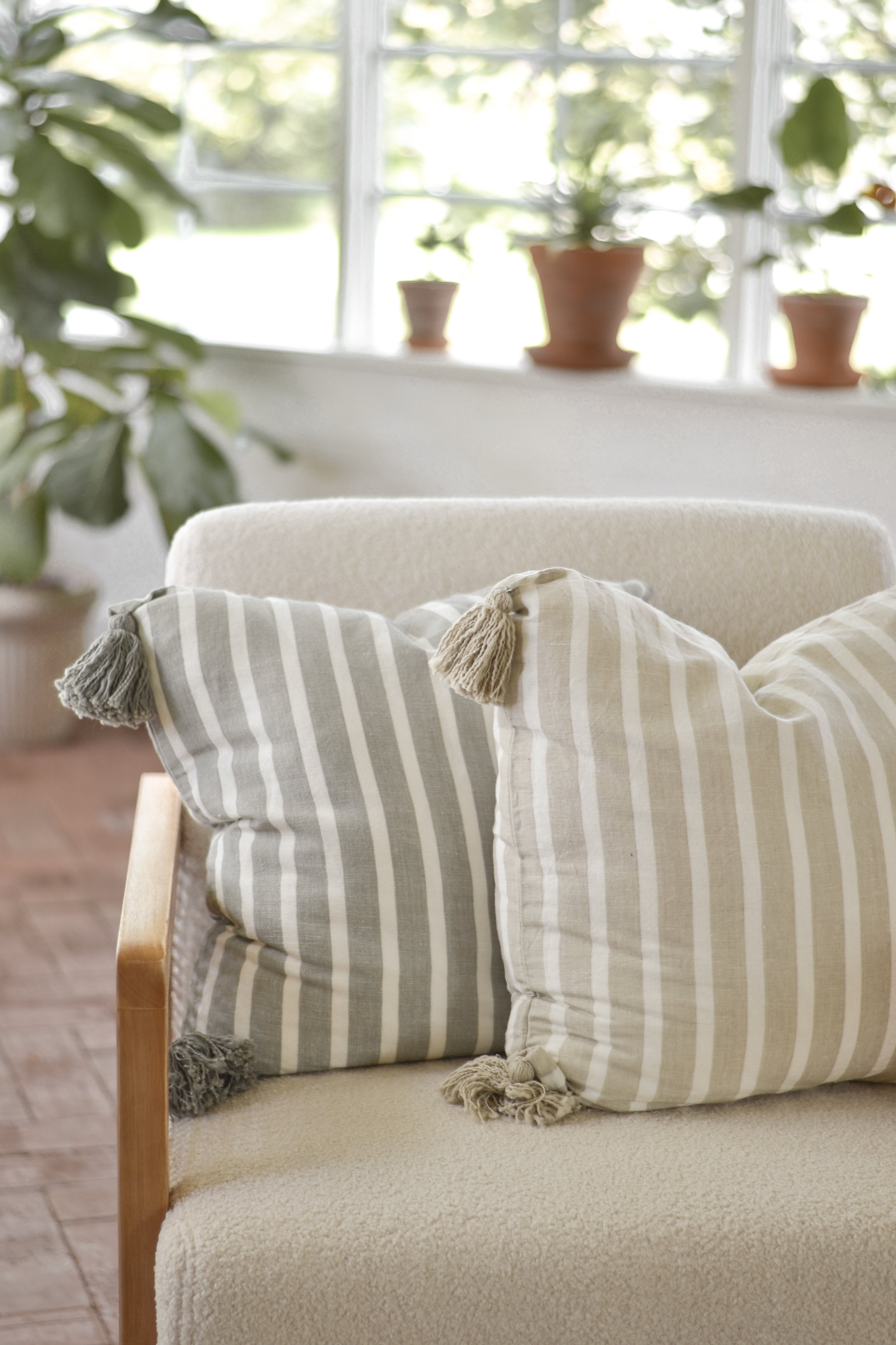 Ella Striped Tassel Pillow Cover - Aimee Weaver Designs