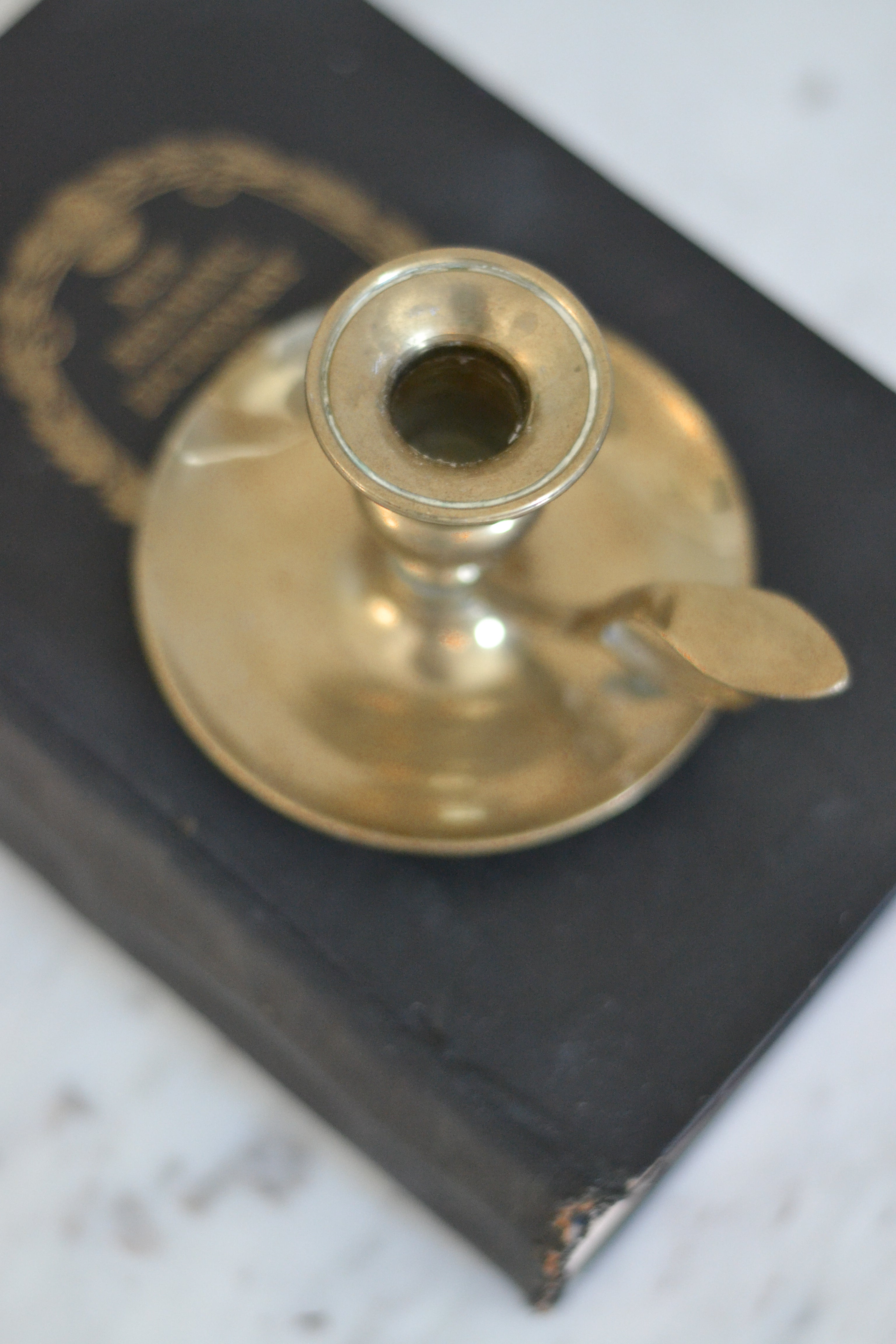 Vintage Brass Candle Holder With Handle - Aimee Weaver Designs