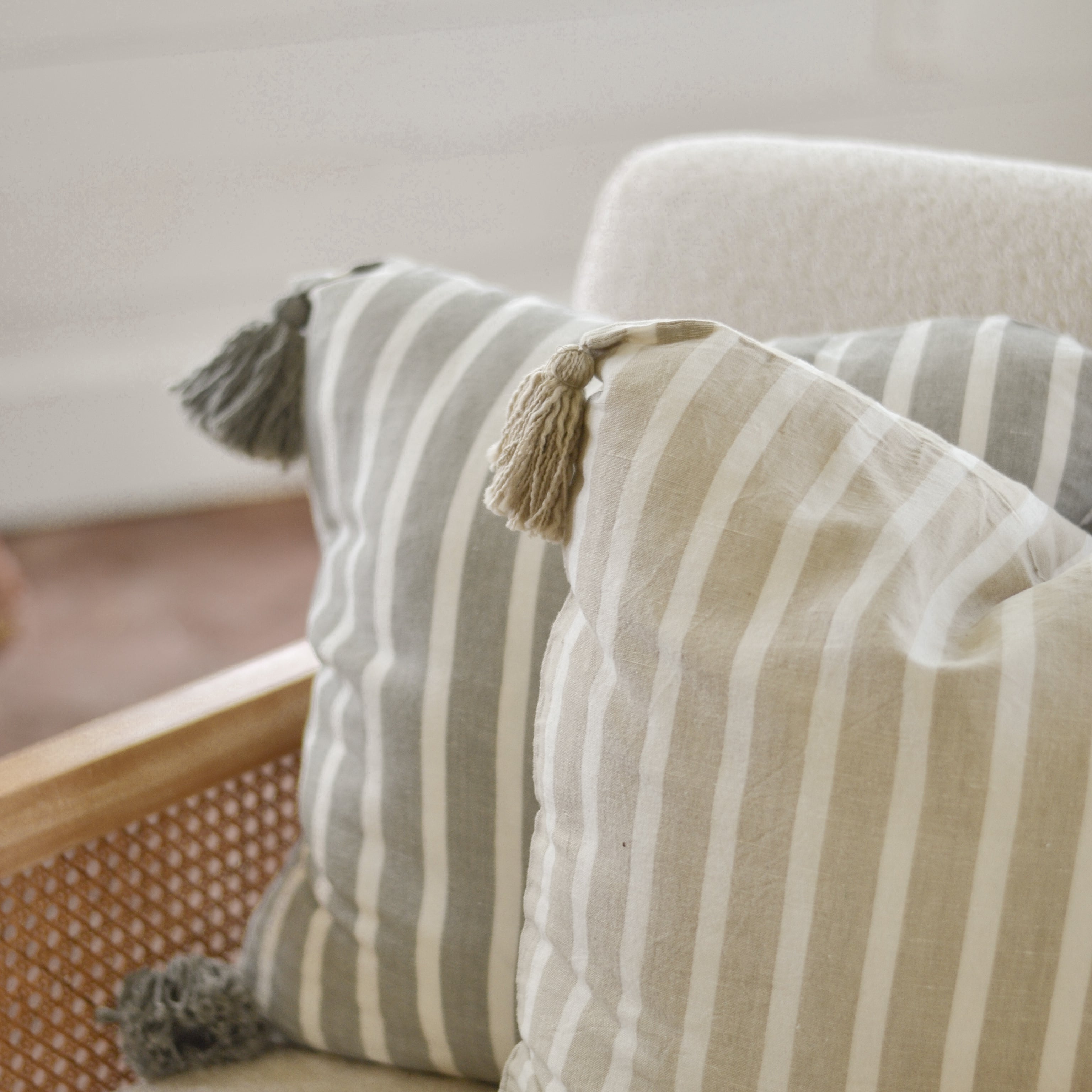 Ella Striped Tassel Pillow Cover - Aimee Weaver Designs