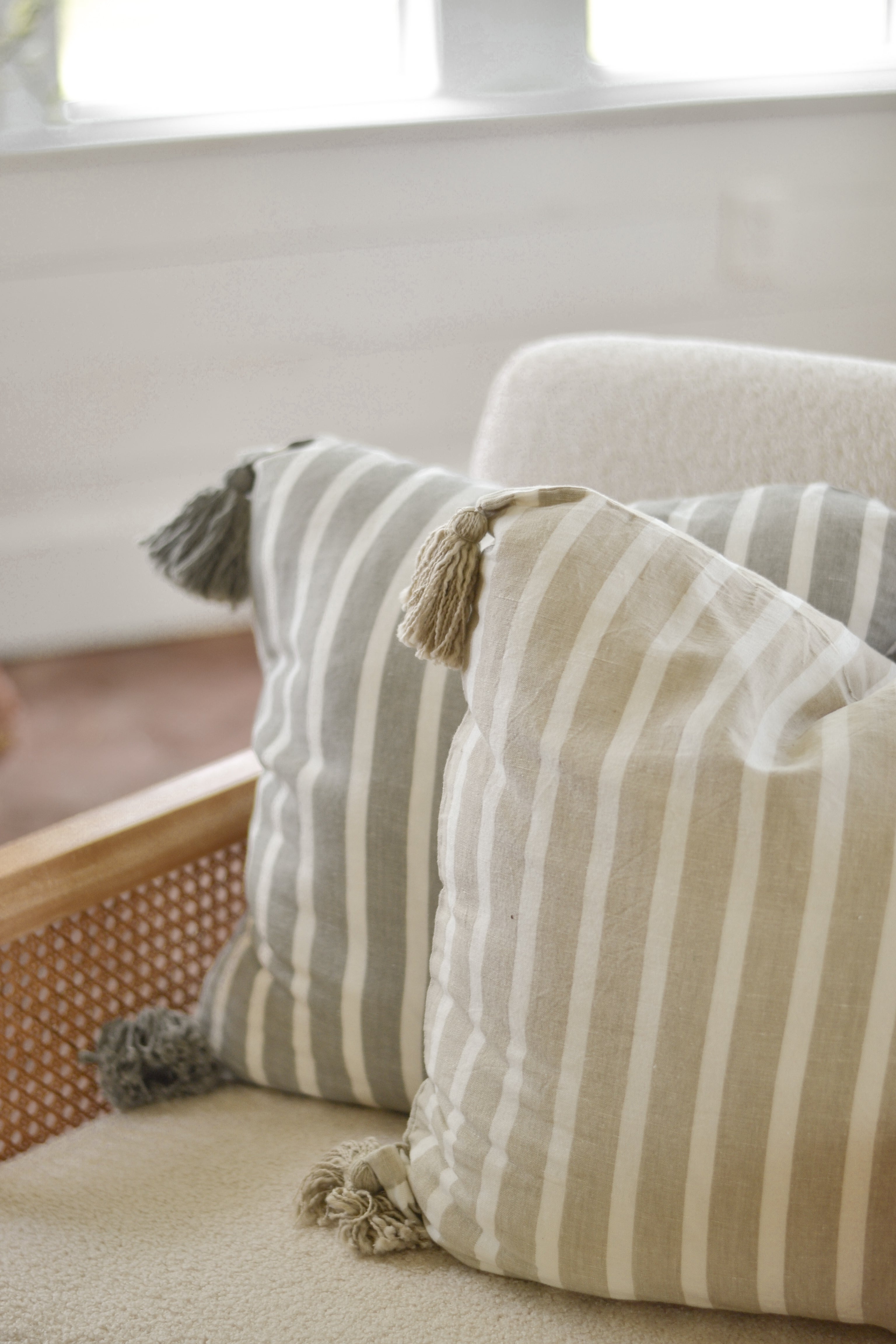 Ella Striped Tassel Pillow Cover - Aimee Weaver Designs