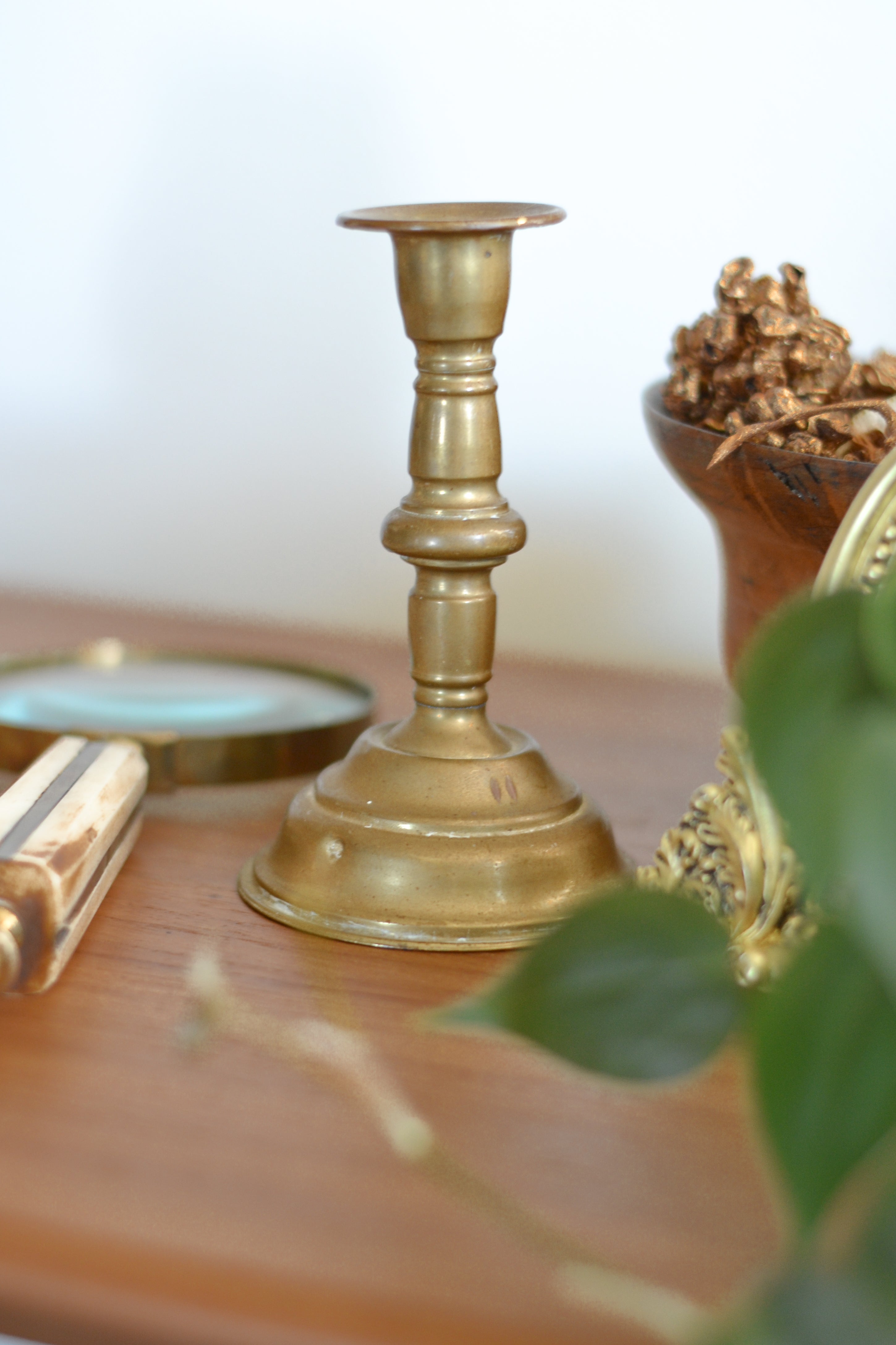 Vintage Brass 5.5" Candle Holder - Aimee Weaver Designs