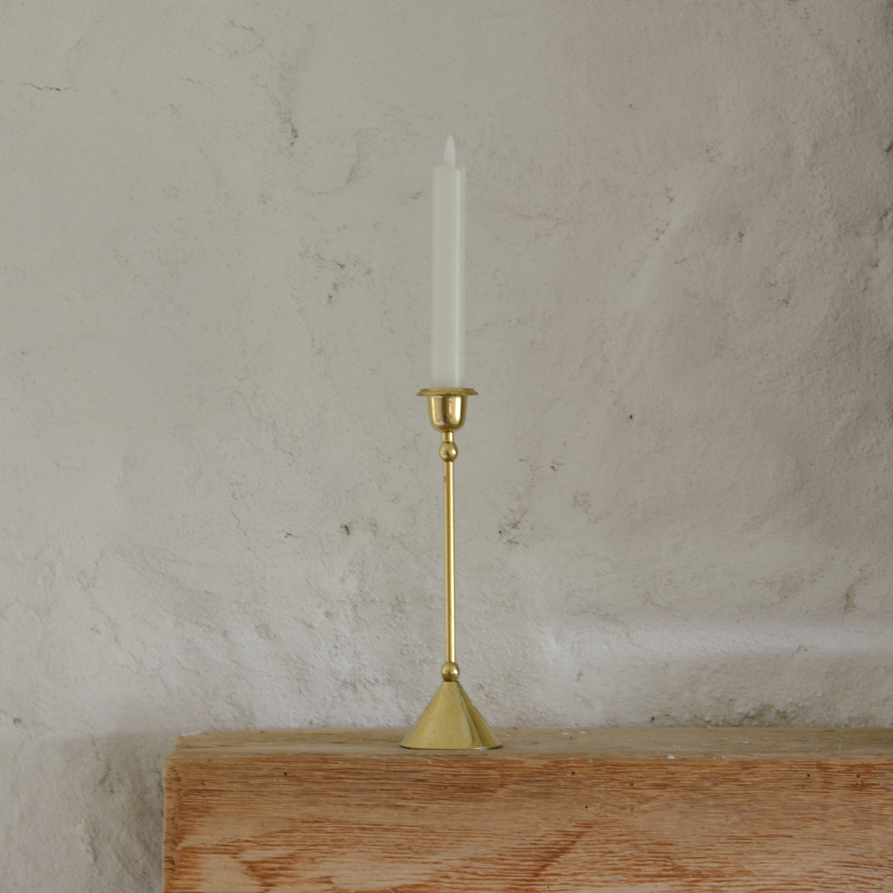 Vintage Brass Taper Candle Holder - Aimee Weaver Designs