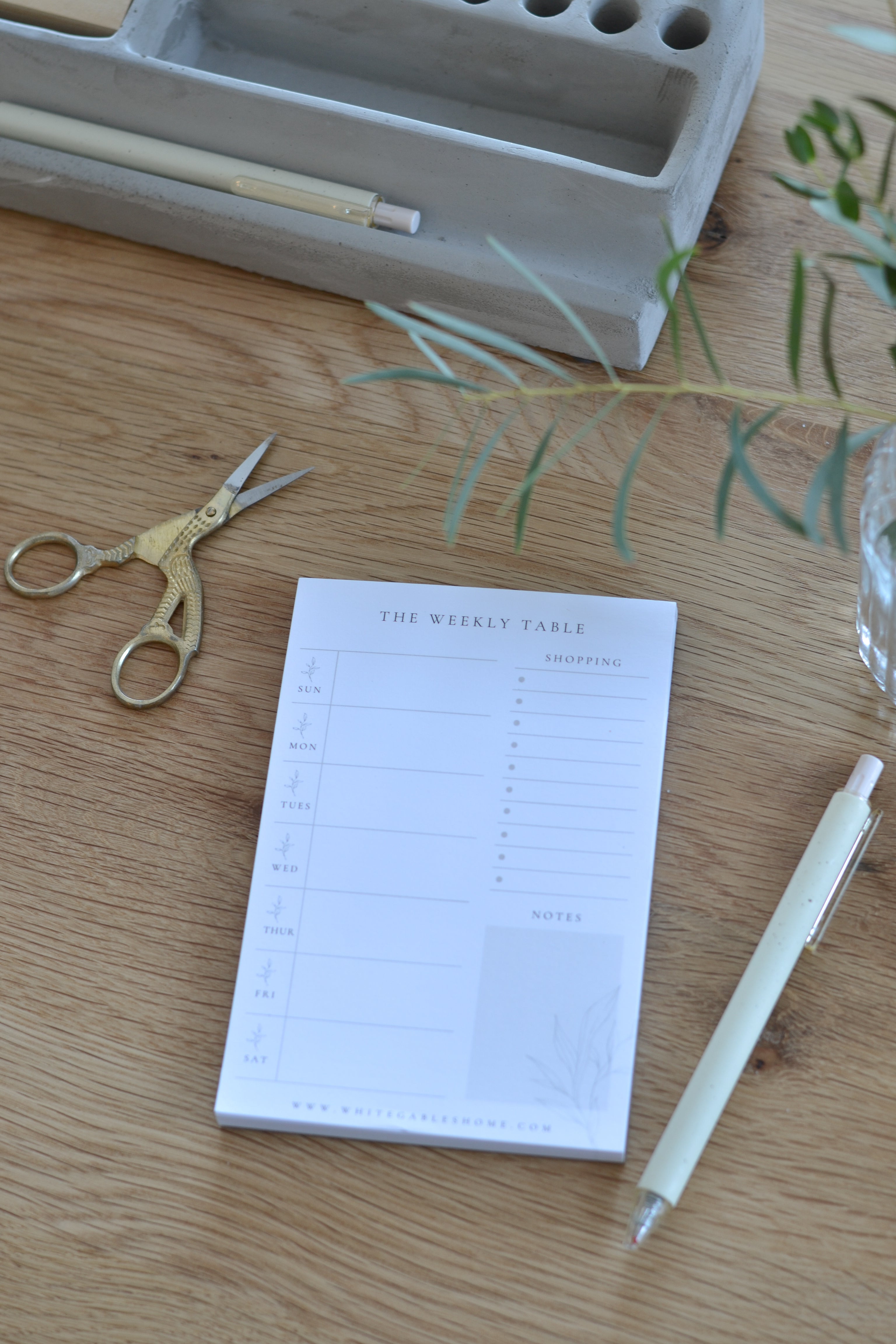 Weekly Table Menu Planning Pad - Aimee Weaver Designs