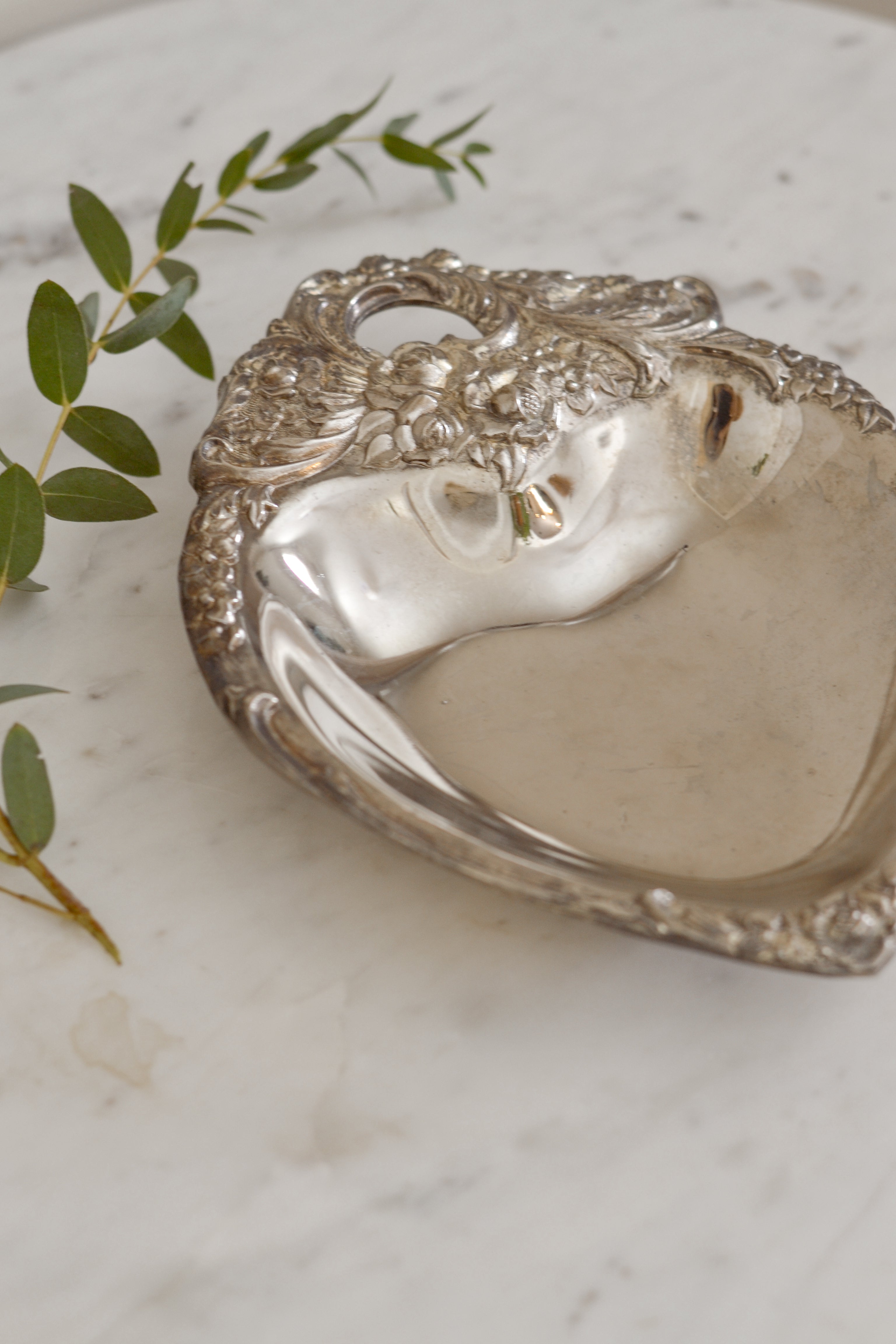 Vintage Silver Heart Shaped Bowl - Aimee Weaver Designs