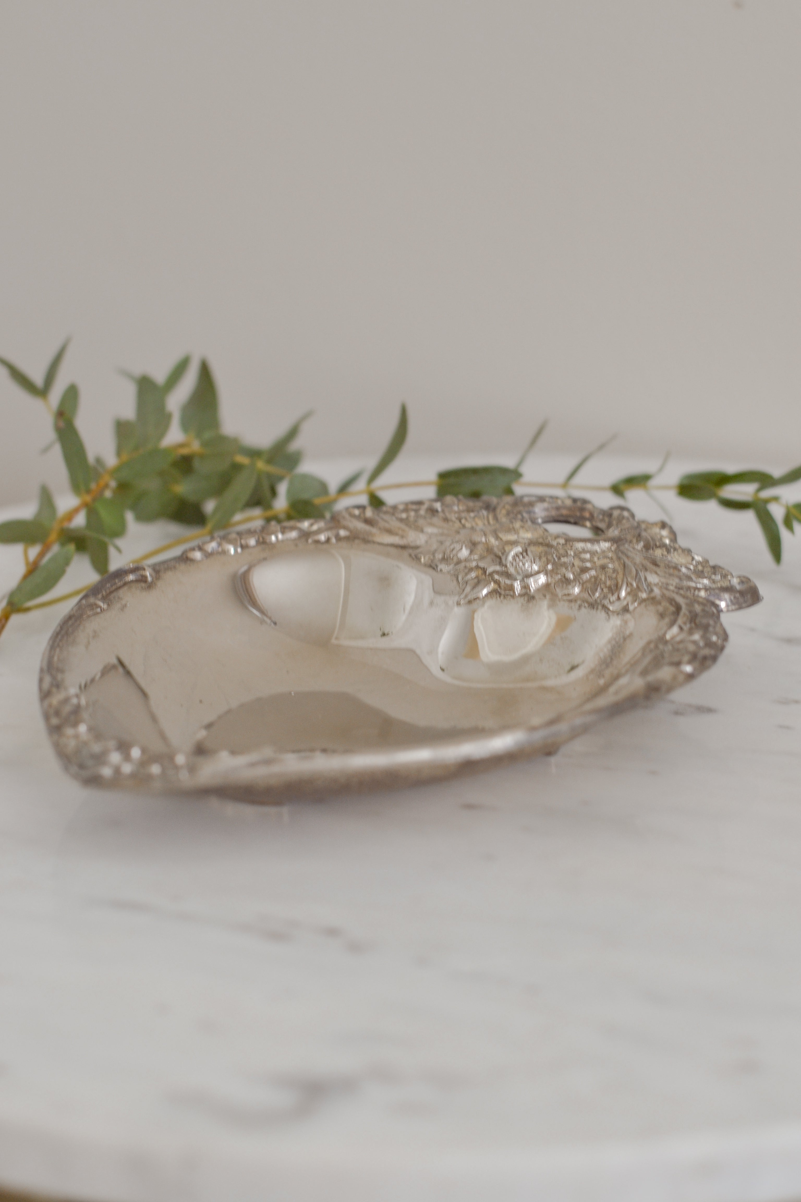Vintage Silver Heart Shaped Bowl - Aimee Weaver Designs