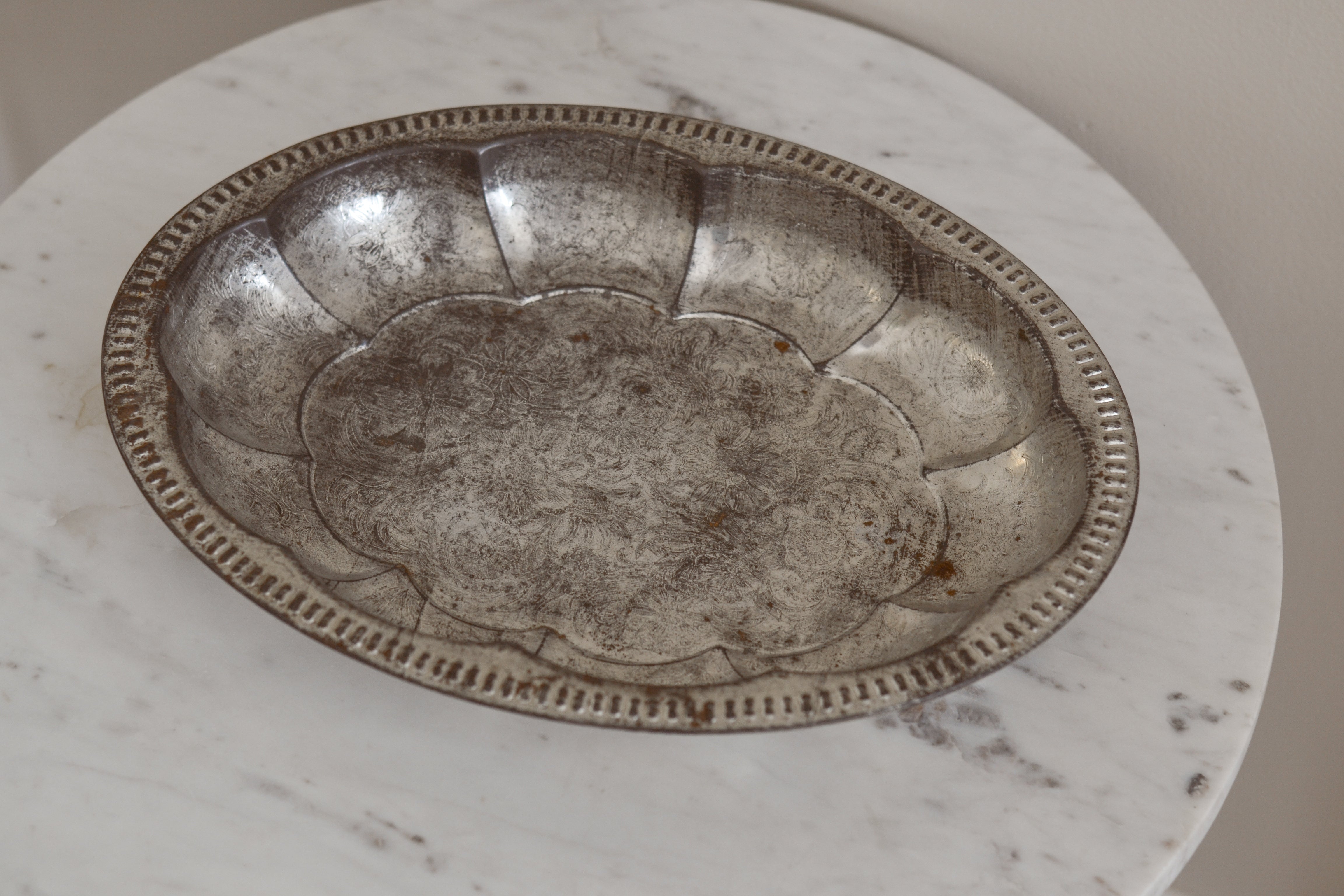 Vintage Silver Scalloped Bowl - Aimee Weaver Designs