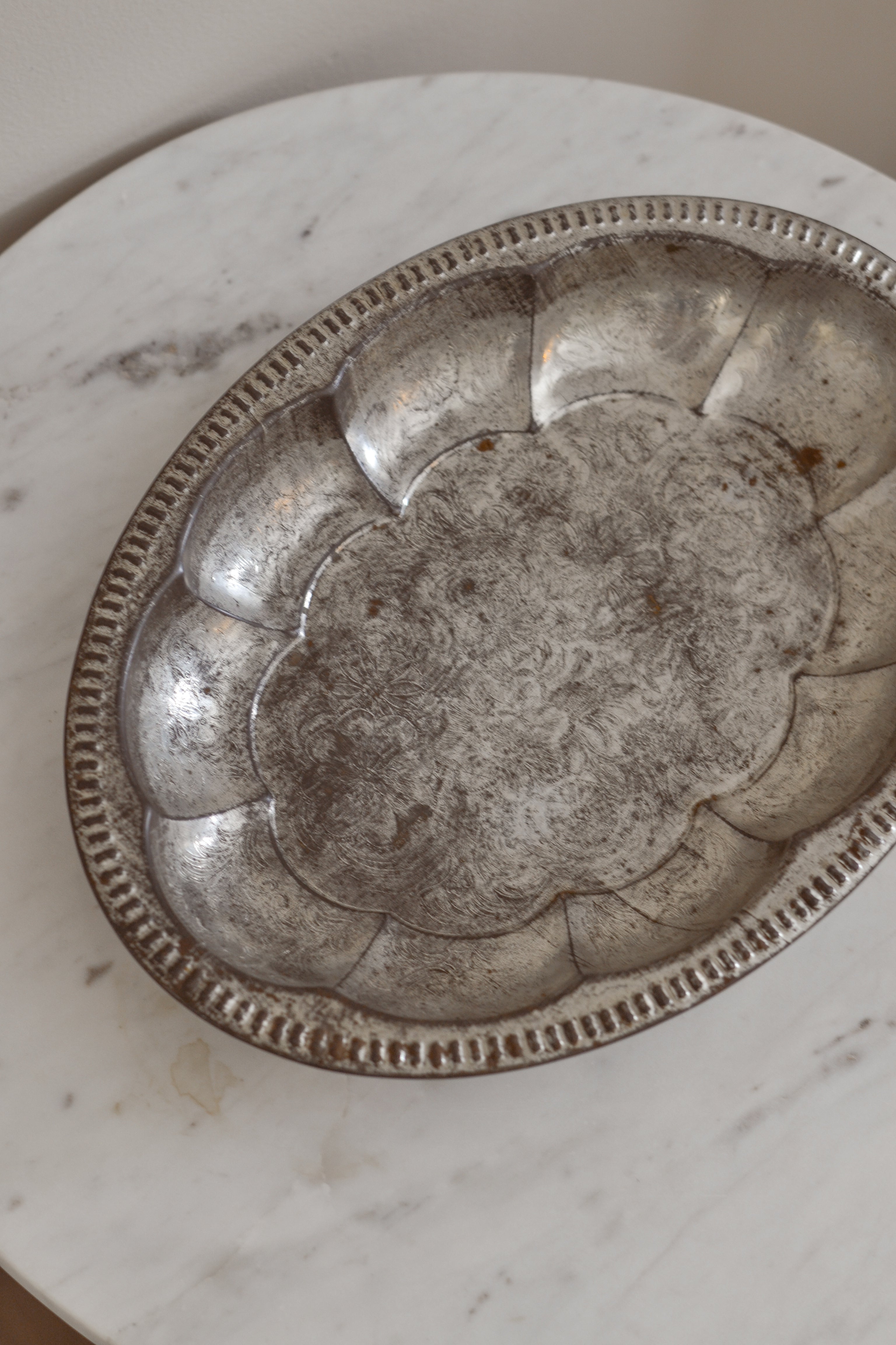 Vintage Silver Scalloped Bowl - Aimee Weaver Designs