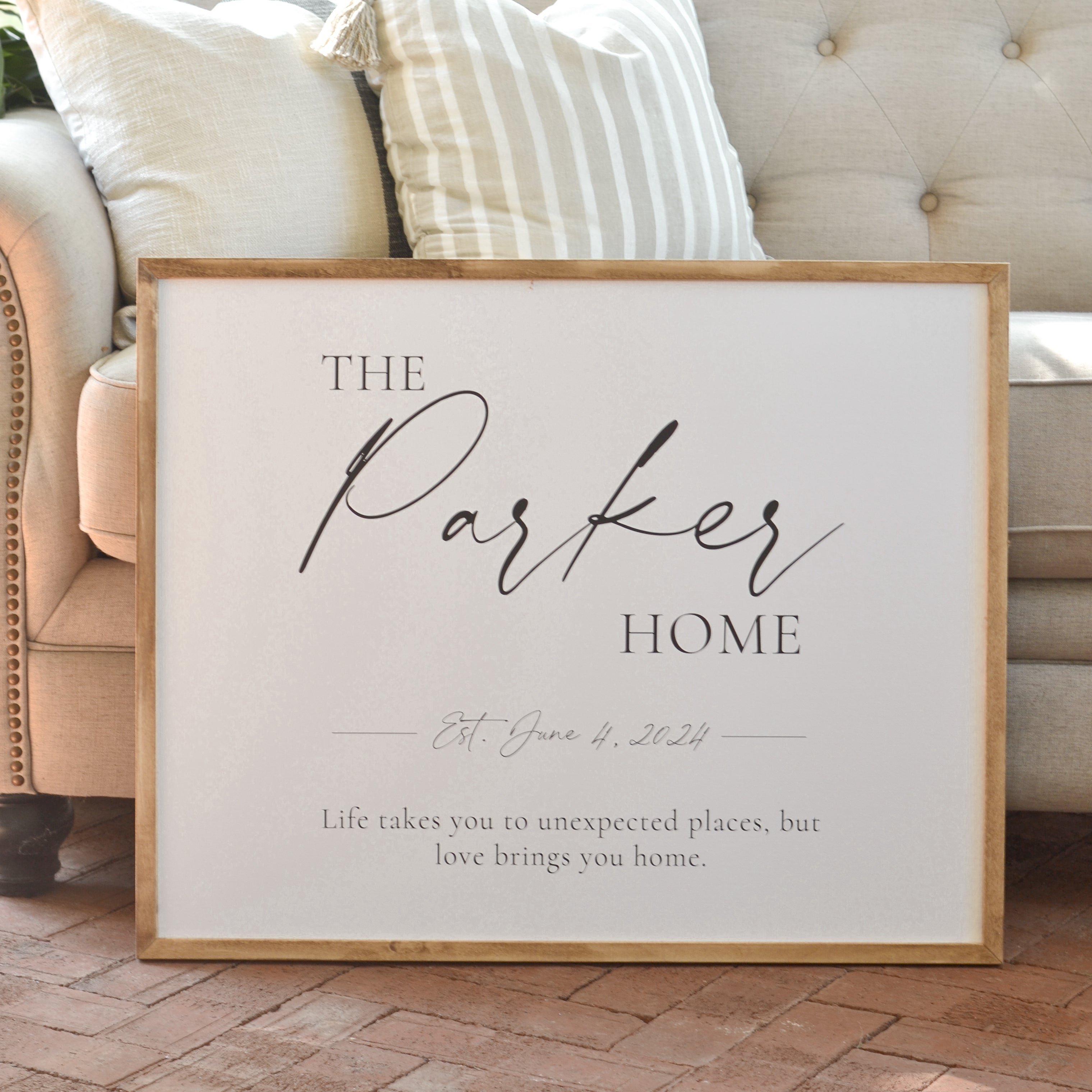 Personalized Framed Family Name Sign - Aimee Weaver Designs