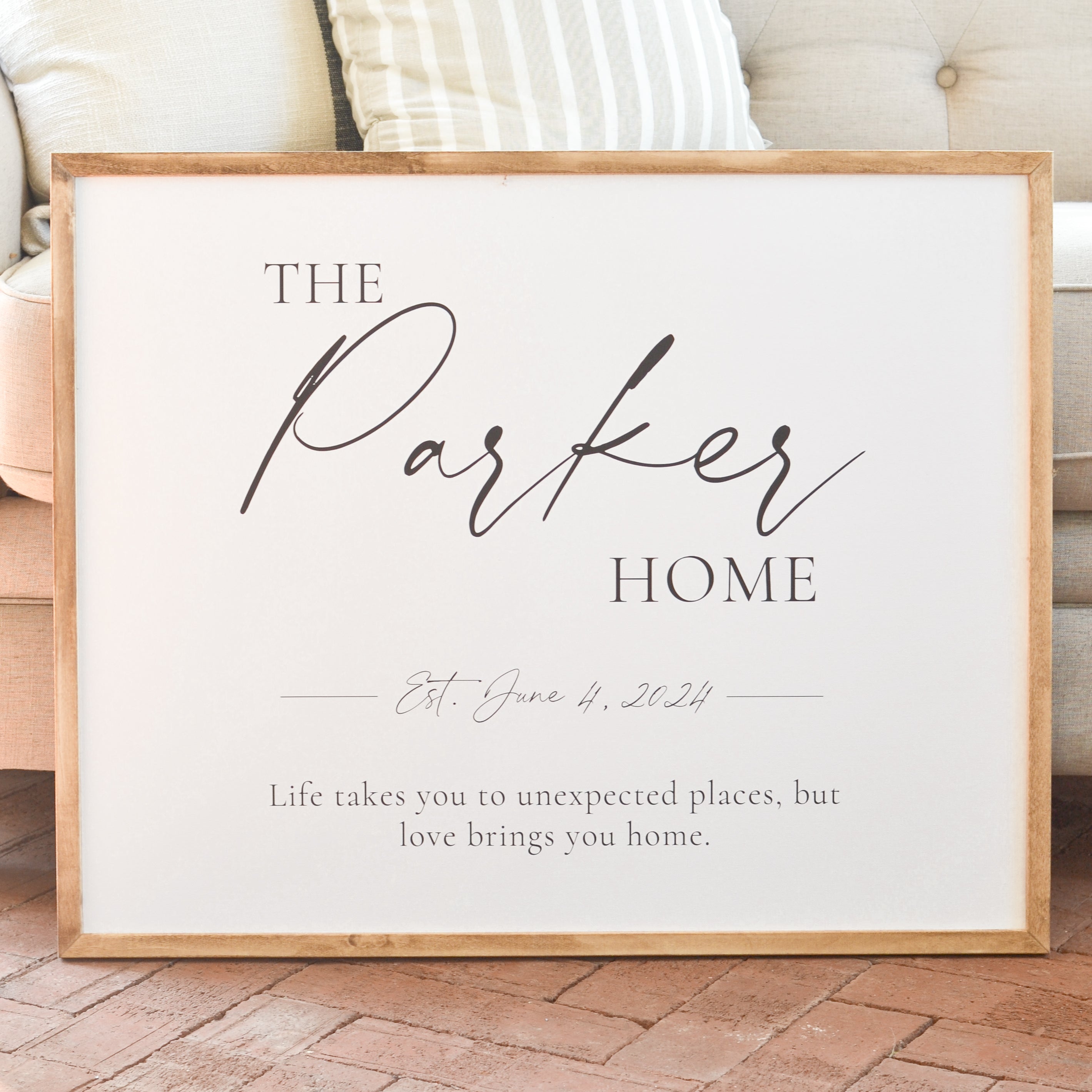 Personalized Framed Family Name Sign - Aimee Weaver Designs