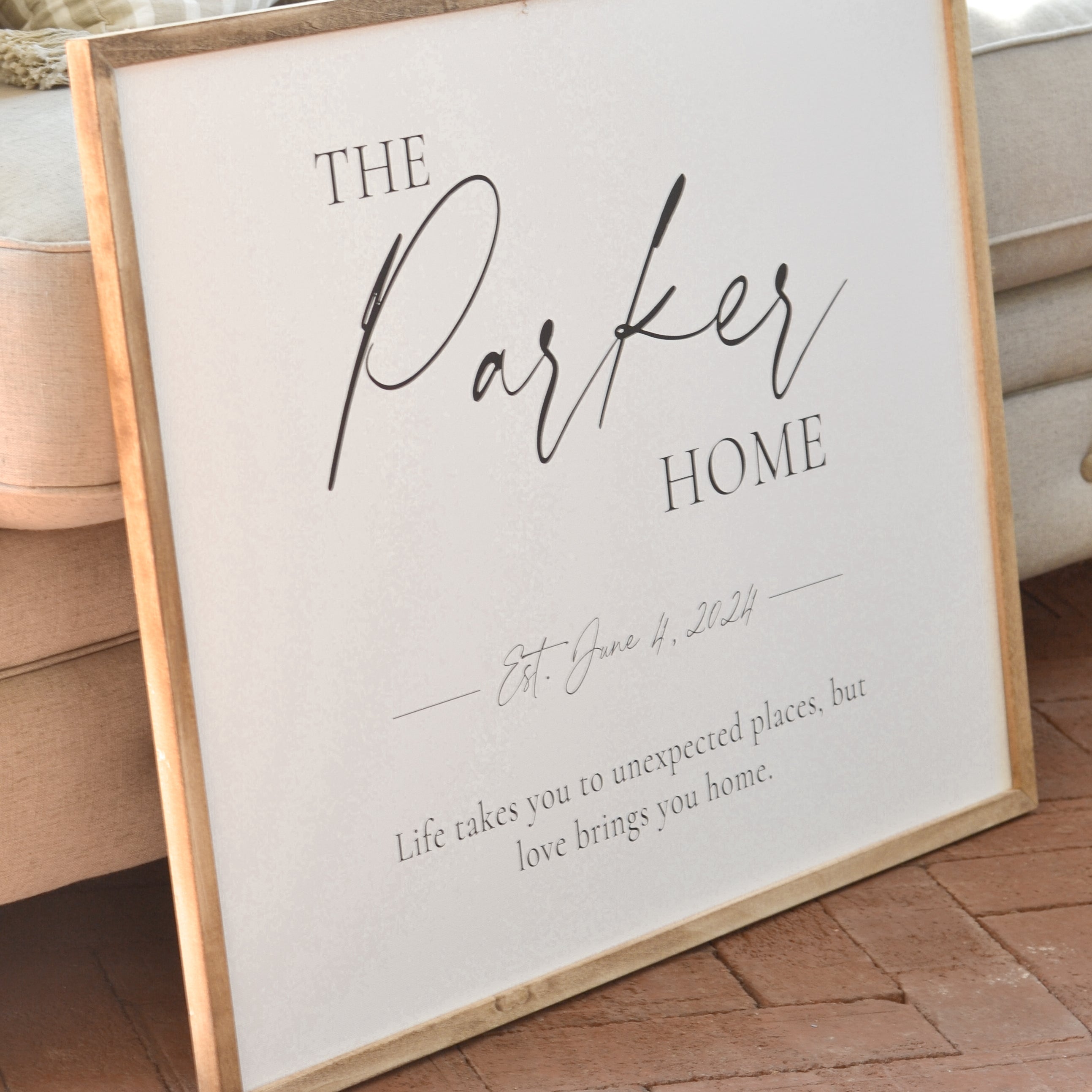 Personalized Framed Family Name Sign - Aimee Weaver Designs