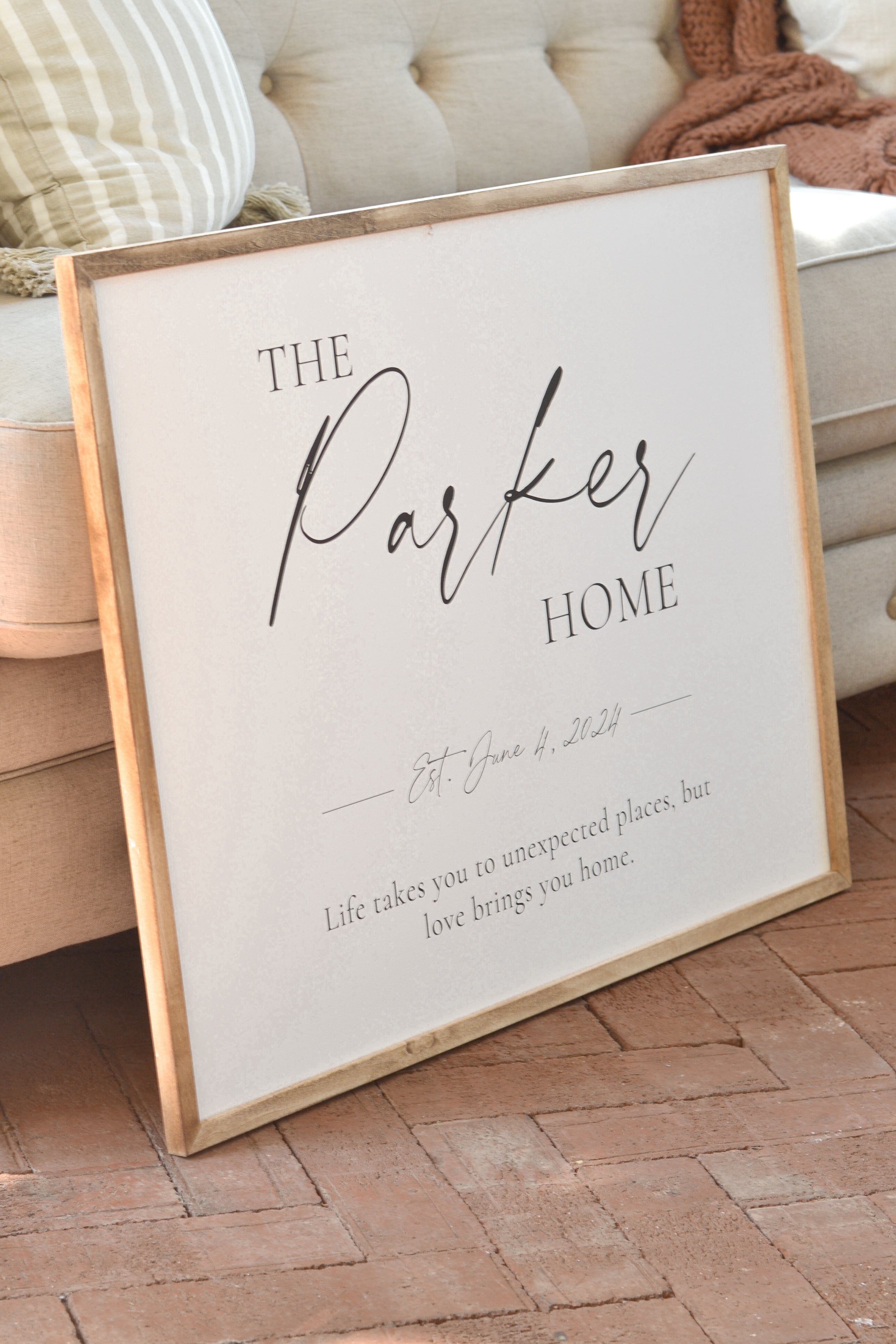 Personalized Framed Family Name Sign - Aimee Weaver Designs