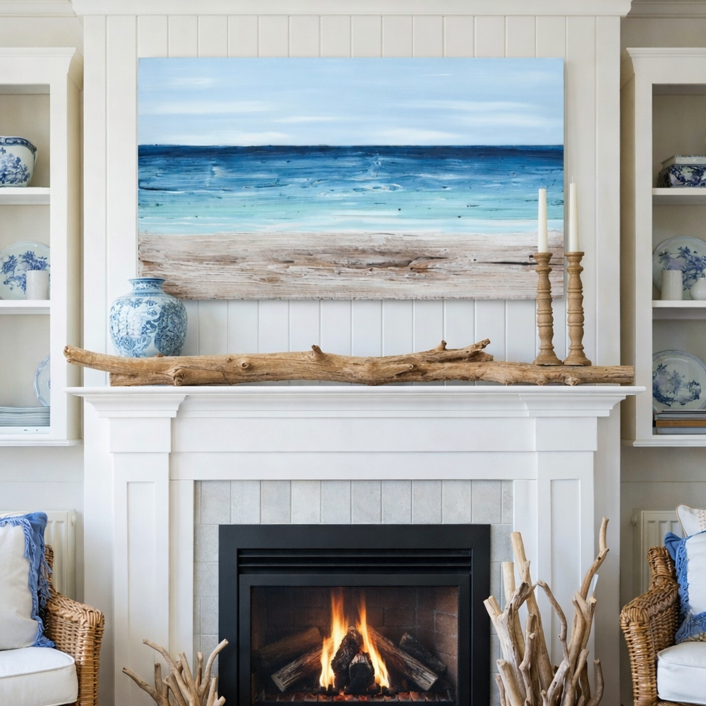 Tropical Shoreline Reclaimed Wood Painting - Aimee Weaver Designs