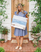 Ocean Reclaimed Wood Muted Painting - Aimee Weaver Designs