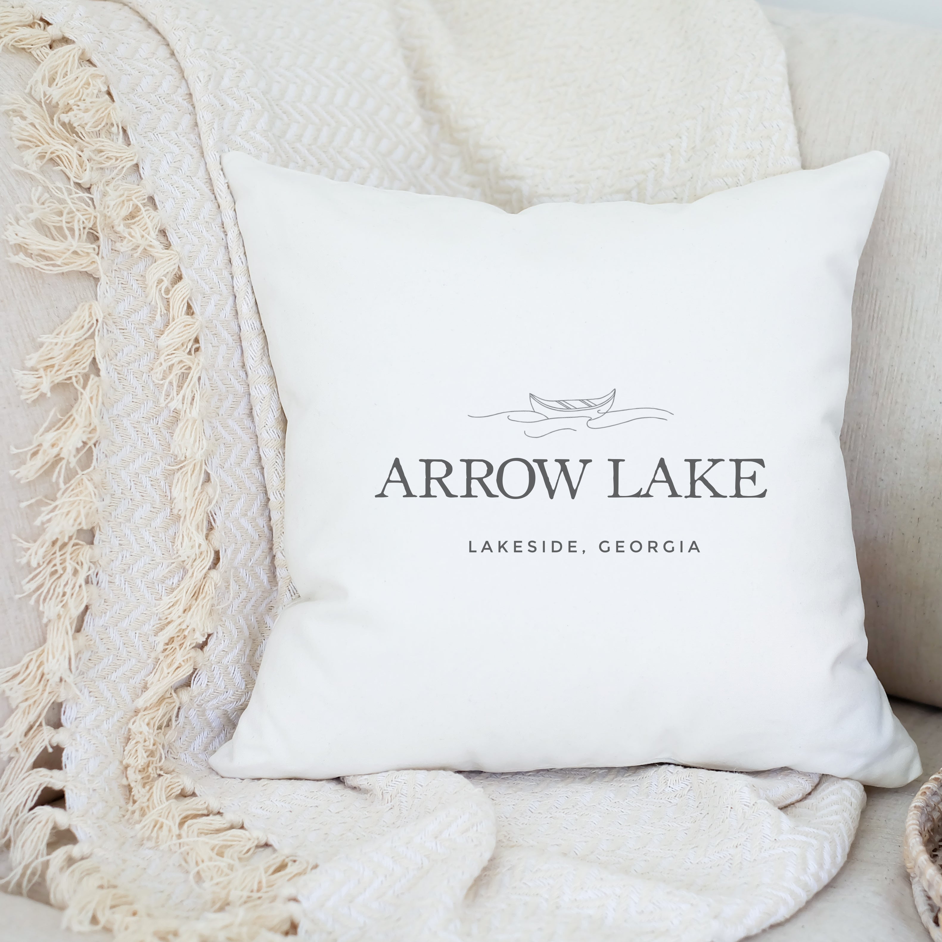 Personalized Lake Pillow - Aimee Weaver Designs