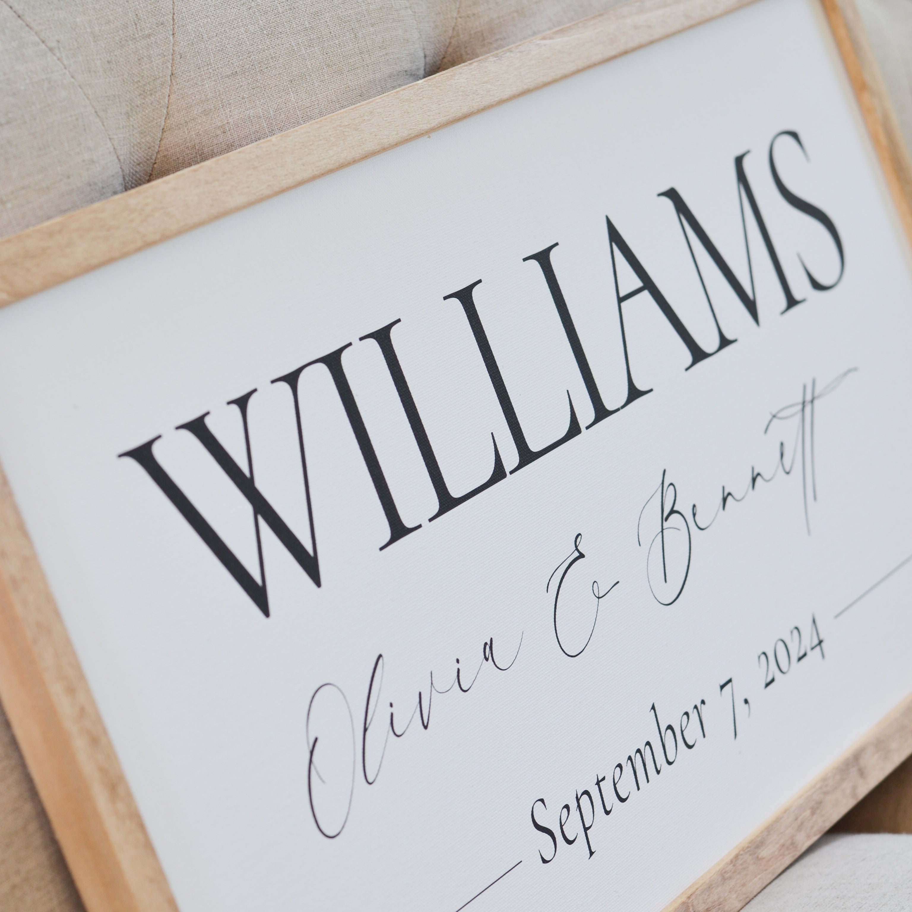 Personalized Wedding Name Sign - Aimee Weaver Designs