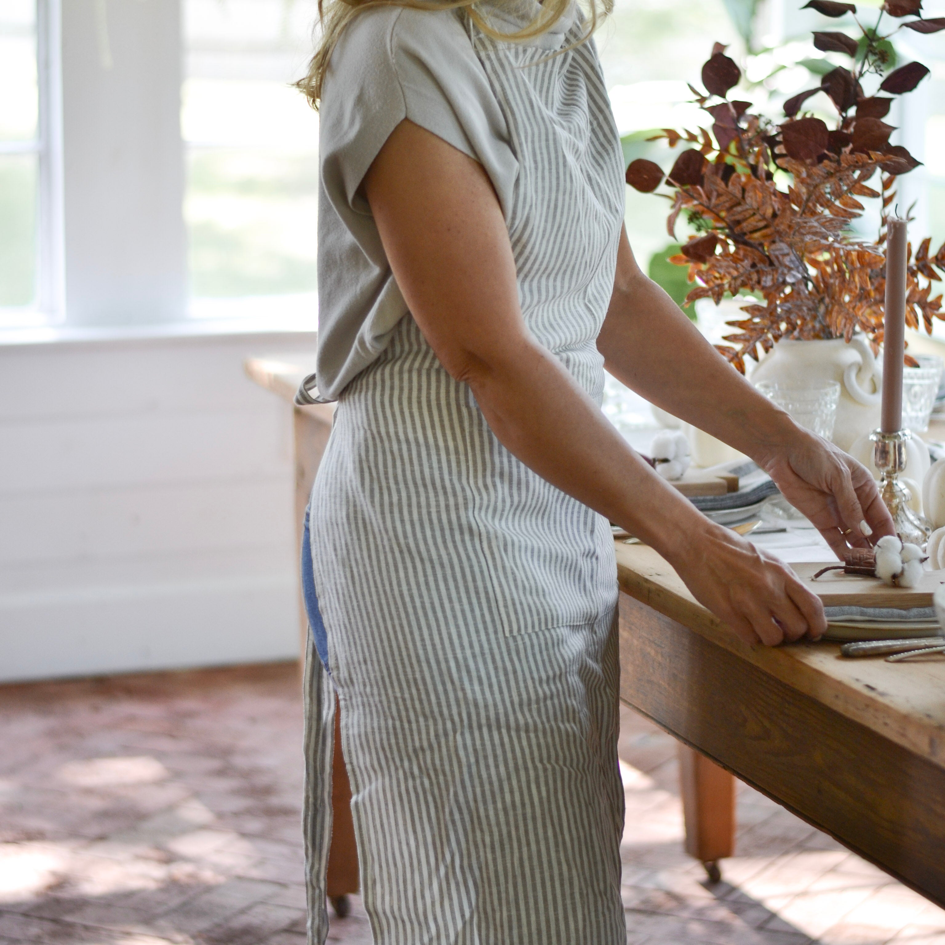 Provence Striped Apron - Aimee Weaver Designs