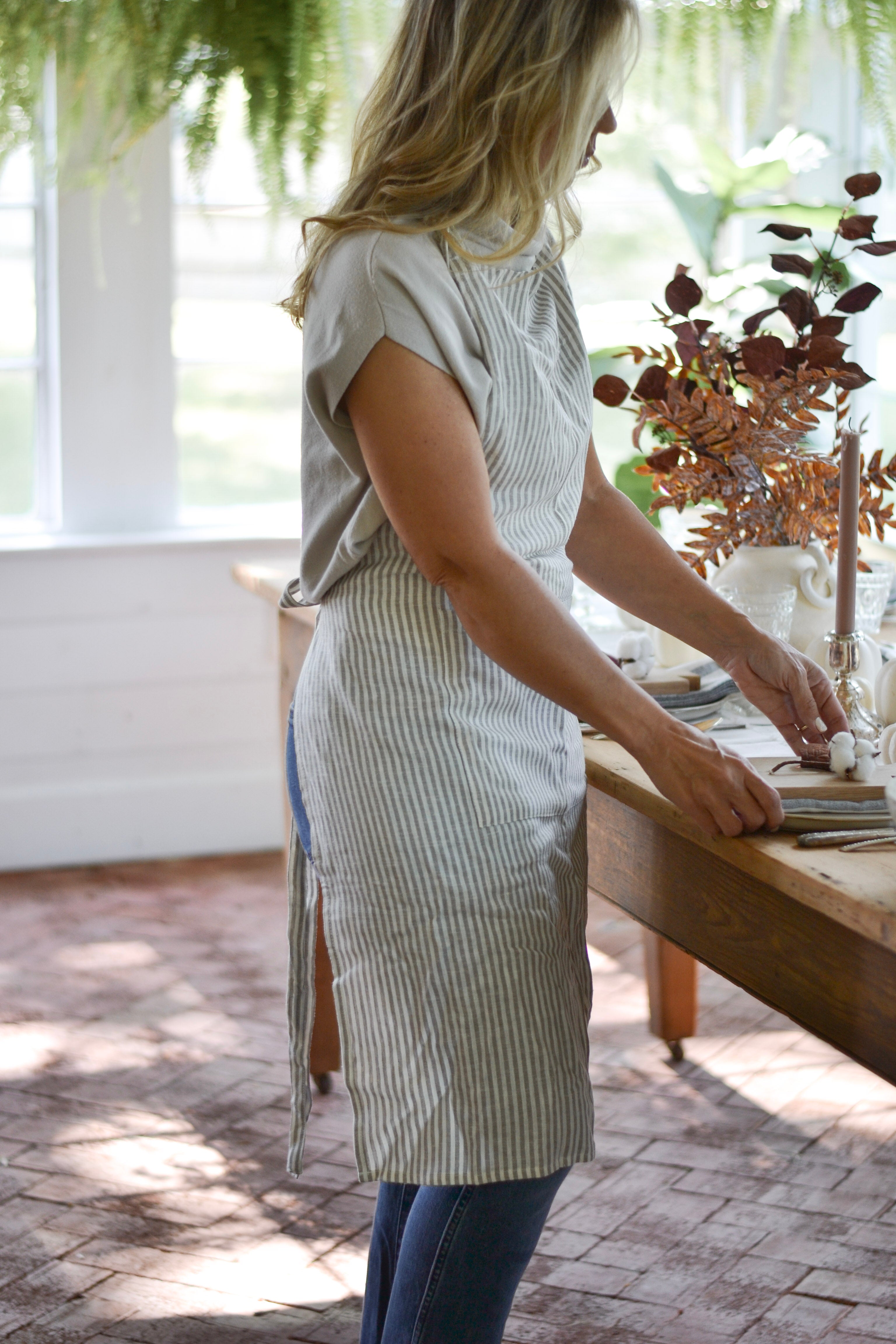 Provence Striped Apron - Aimee Weaver Designs