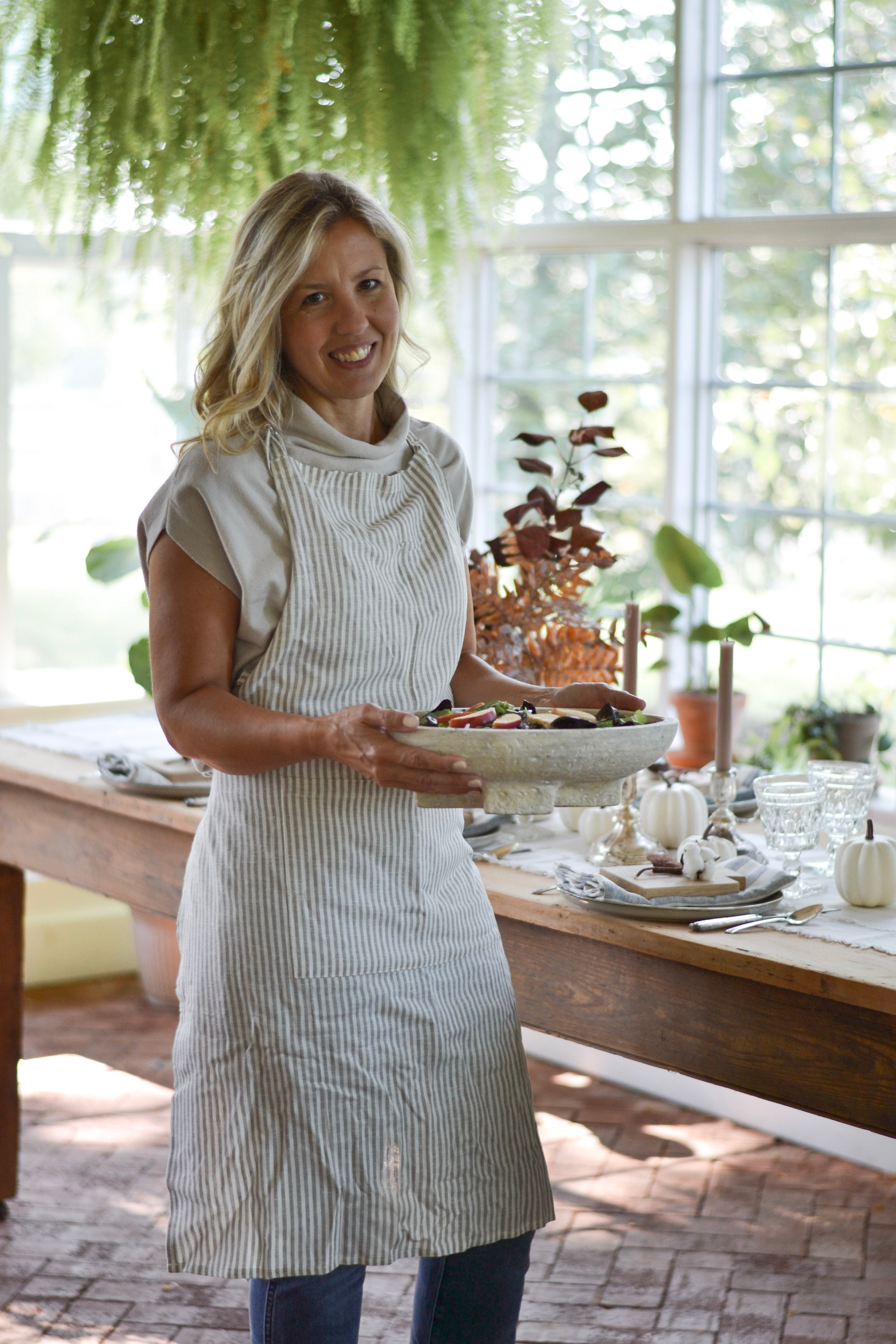 Provence Striped Apron - Aimee Weaver Designs