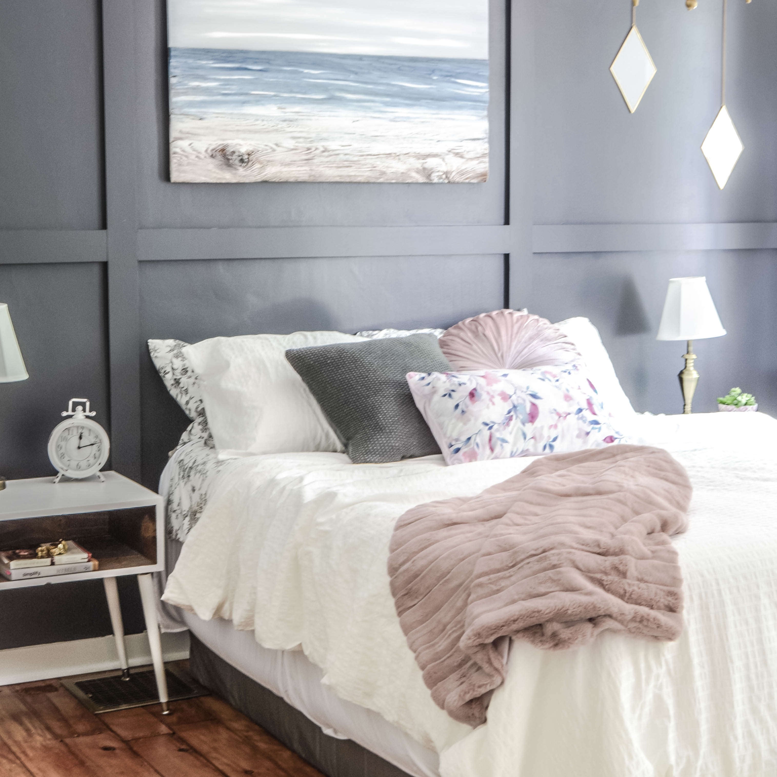 Ocean Reclaimed Wood Muted Painting Unframed - Aimee Weaver Designs