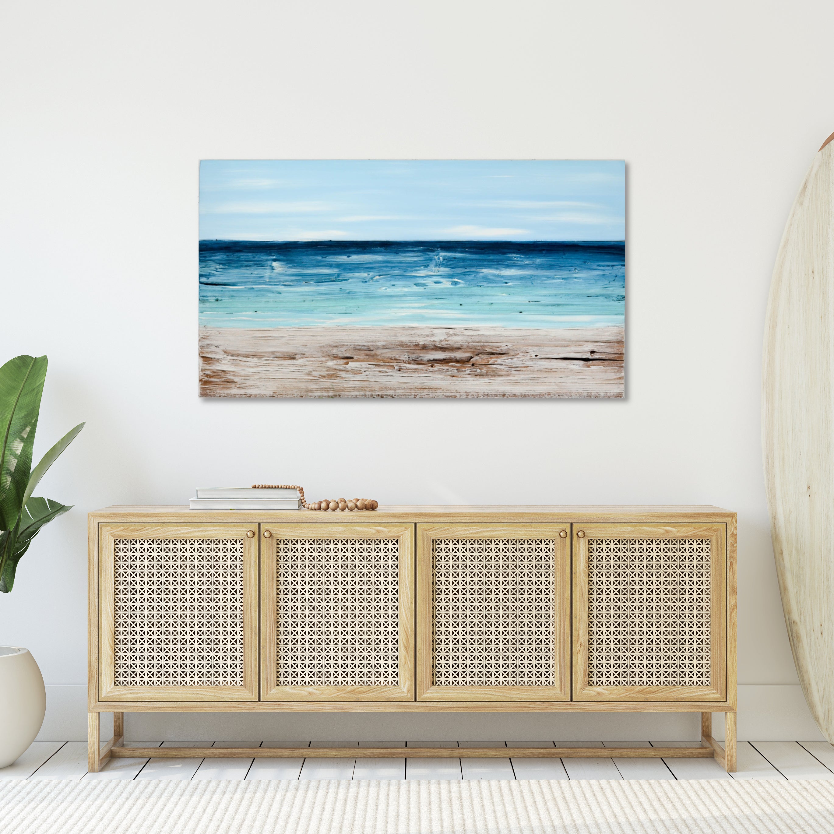 Ocean Reclaimed Wood Painting - Aimee Weaver Designs