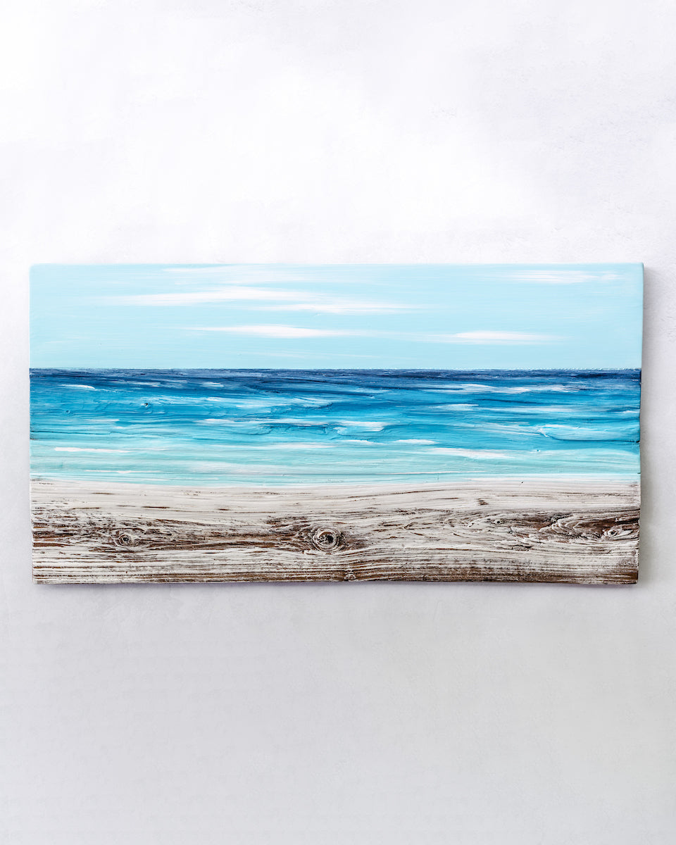 Ocean Reclaimed Wood Painting - Aimee Weaver Designs