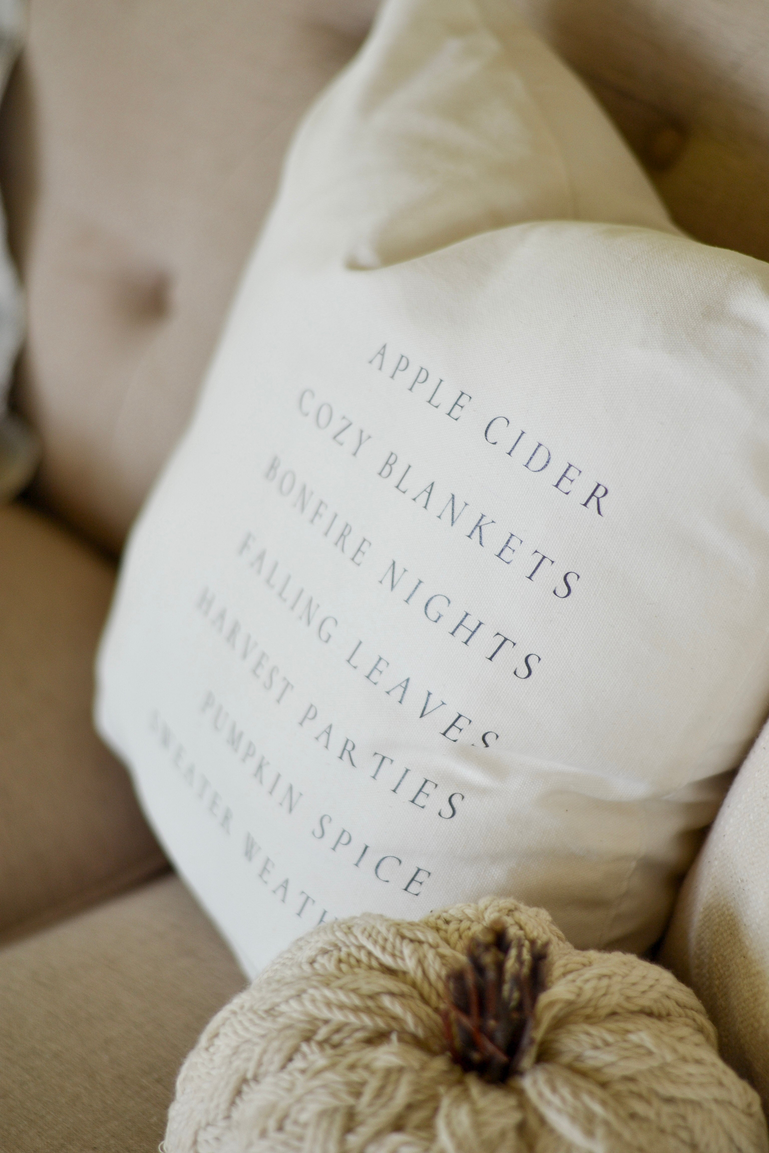 Autumn Words Pillow White Gables Home