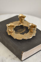 Aged Brass Wreath Candle Holder - Aimee Weaver Designs