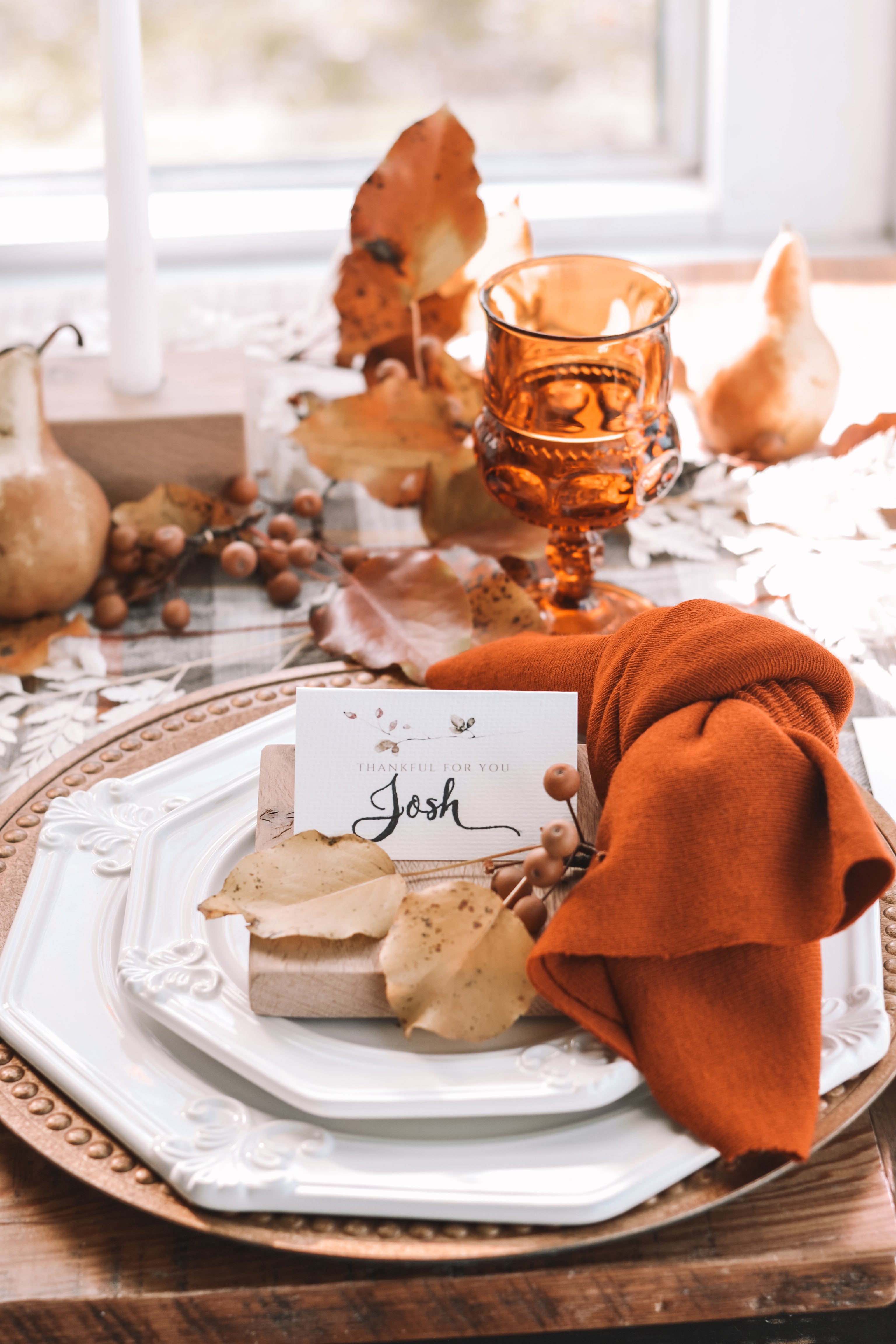 Thanksgiving Name Card And Thankful List Printable - Aimee Weaver Designs