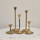 Aged Brass Taper Candle Holders | Set of 5 - Aimee Weaver Designs
