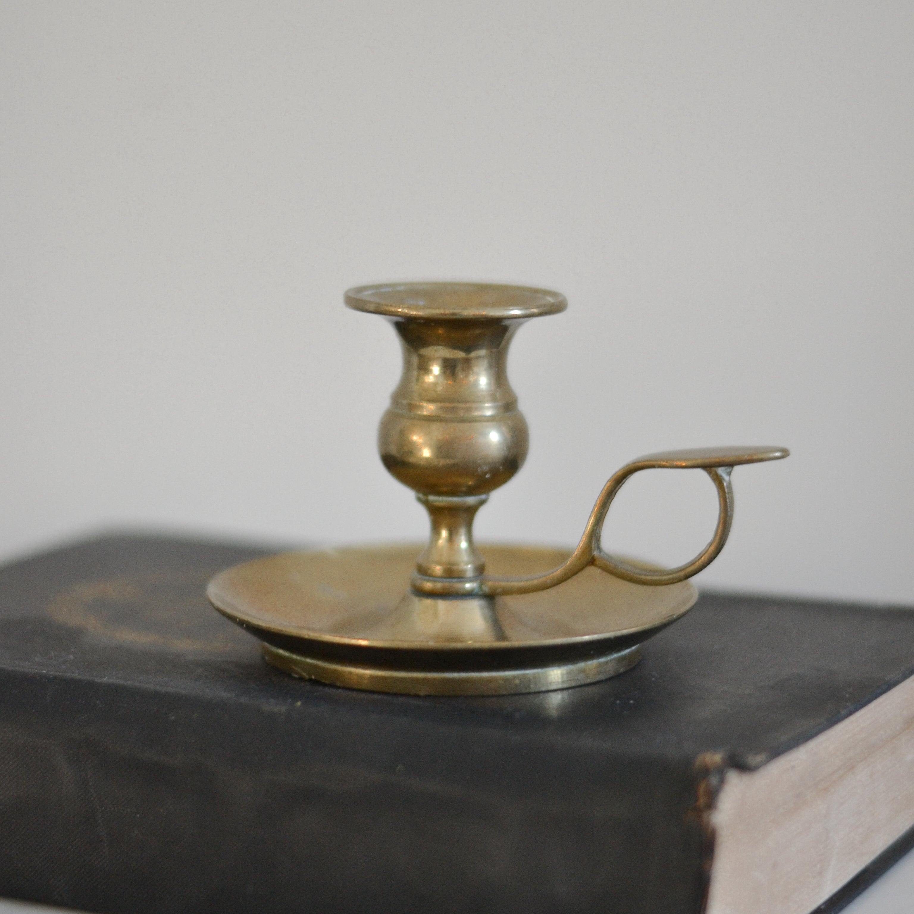 Vintage Brass Candle Holder With Handle - Aimee Weaver Designs