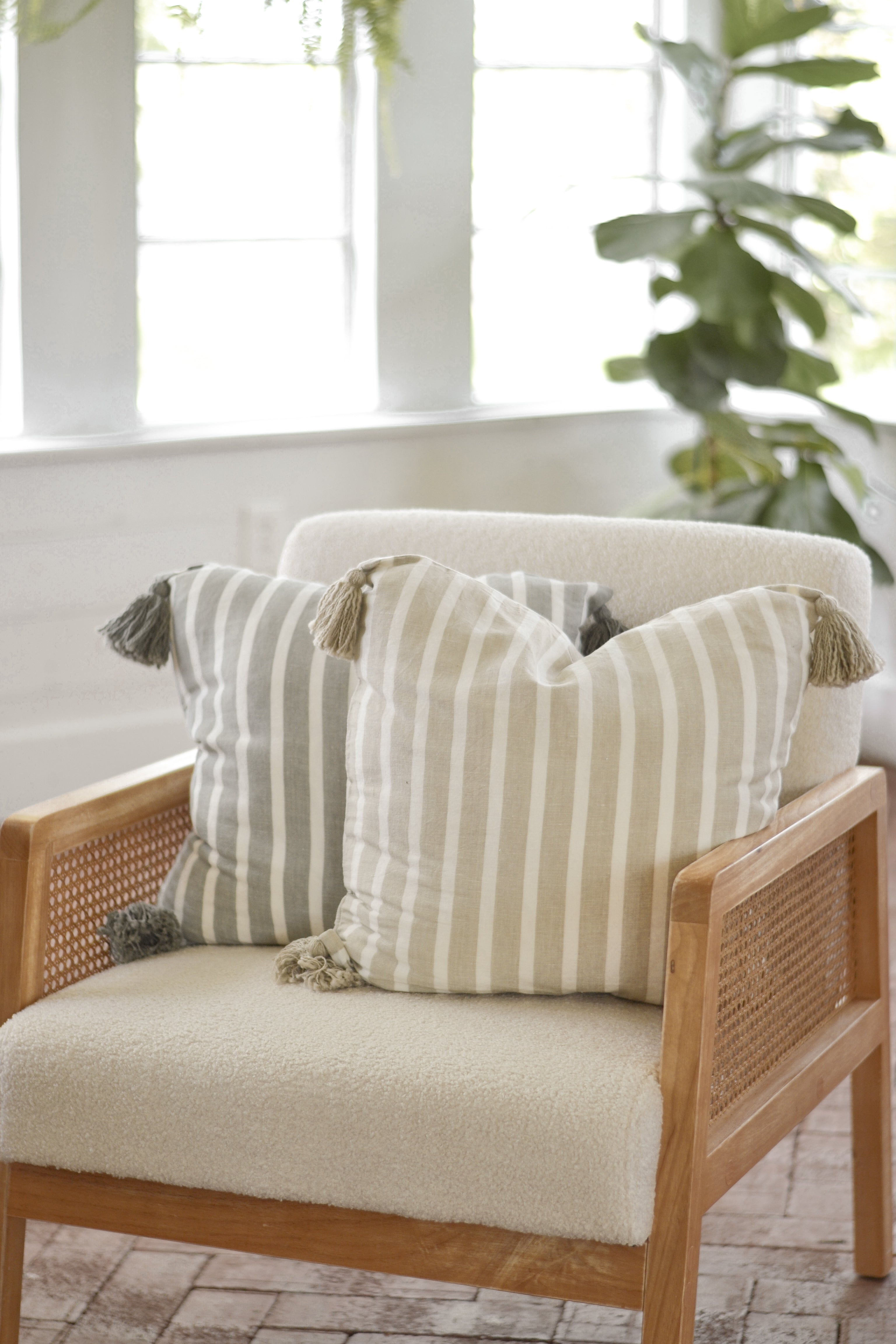 Ella Striped Tassel Pillow Cover - Aimee Weaver Designs