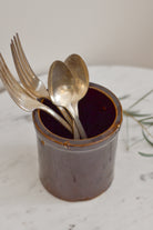 Vintage Brown Stoneware Crock - Aimee Weaver Designs