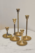 Aged Brass Taper Candle Holders | Set of 5 - Aimee Weaver Designs