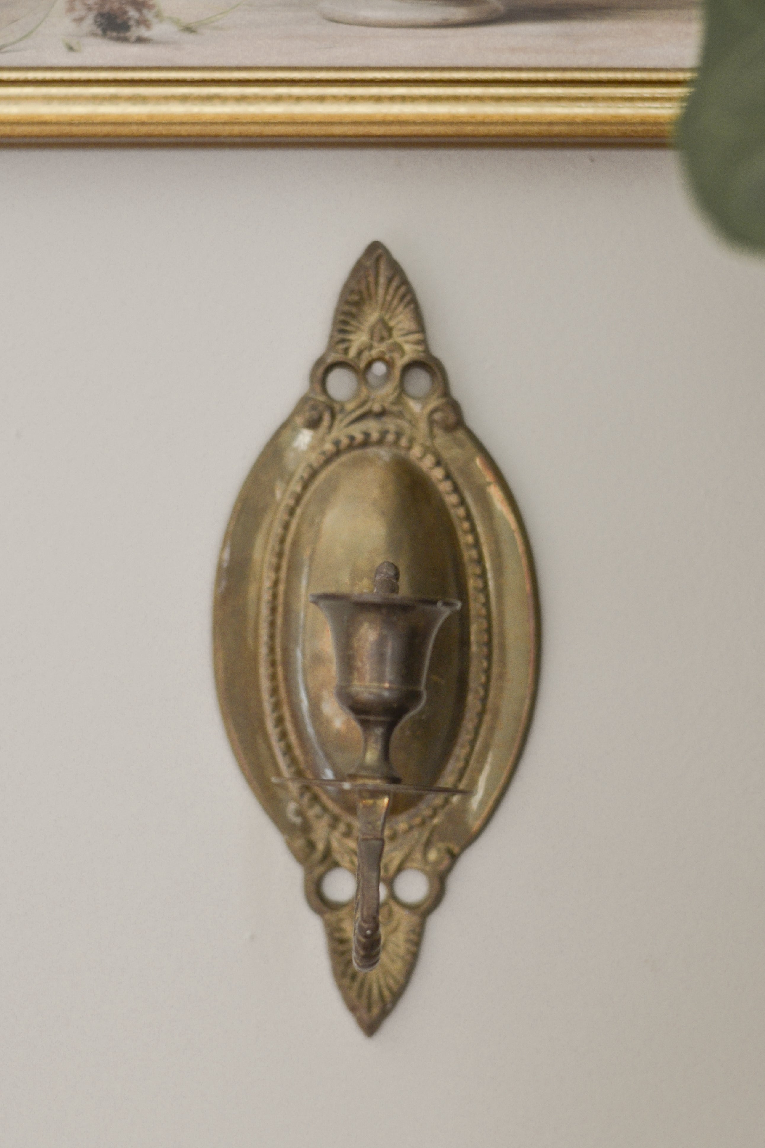 Vintage Brass Taper Candle Sconce - Aimee Weaver Designs