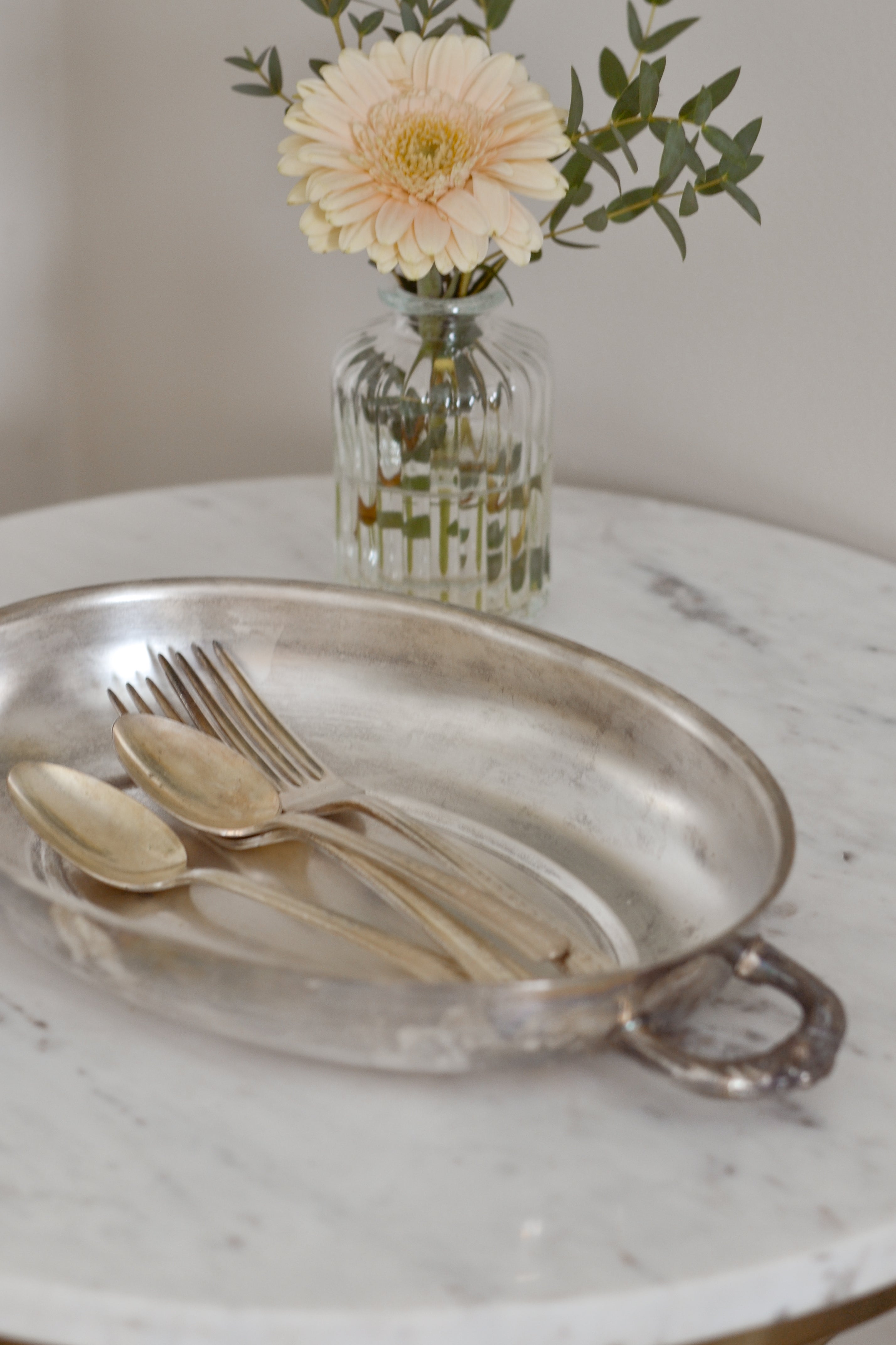 Vintage Silver Serving Bowl - Aimee Weaver Designs