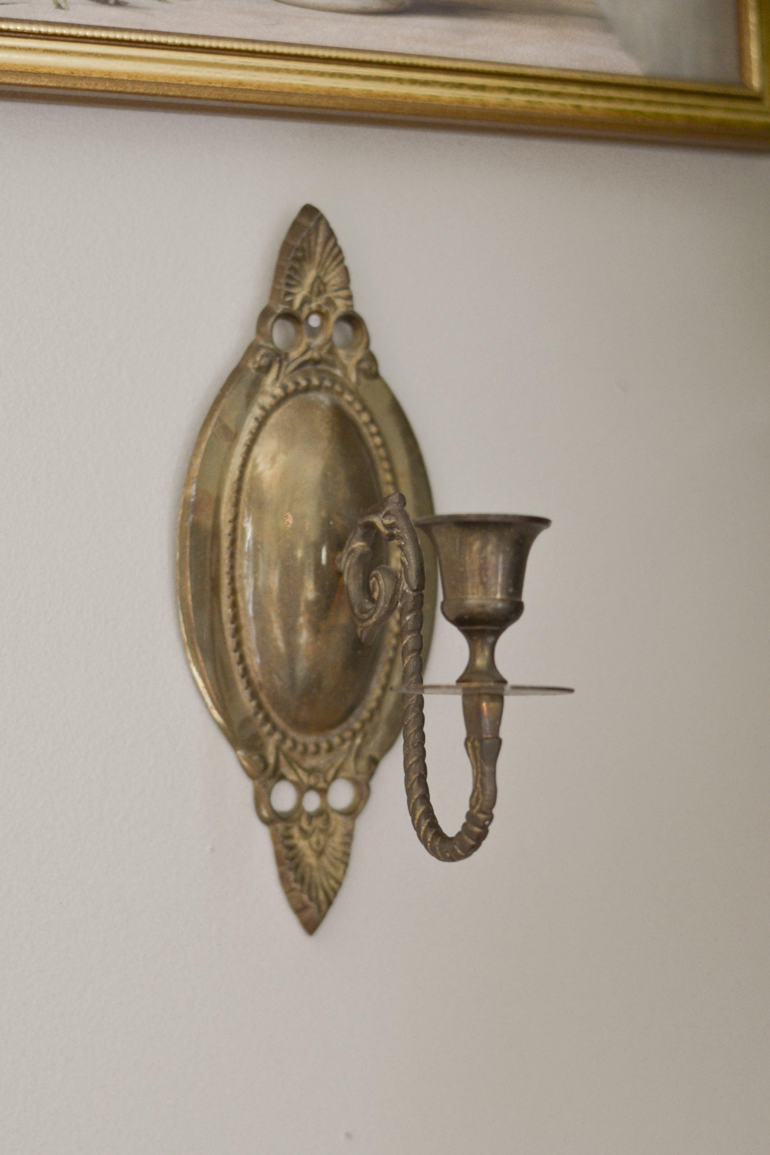 Vintage Brass Taper Candle Sconce - Aimee Weaver Designs