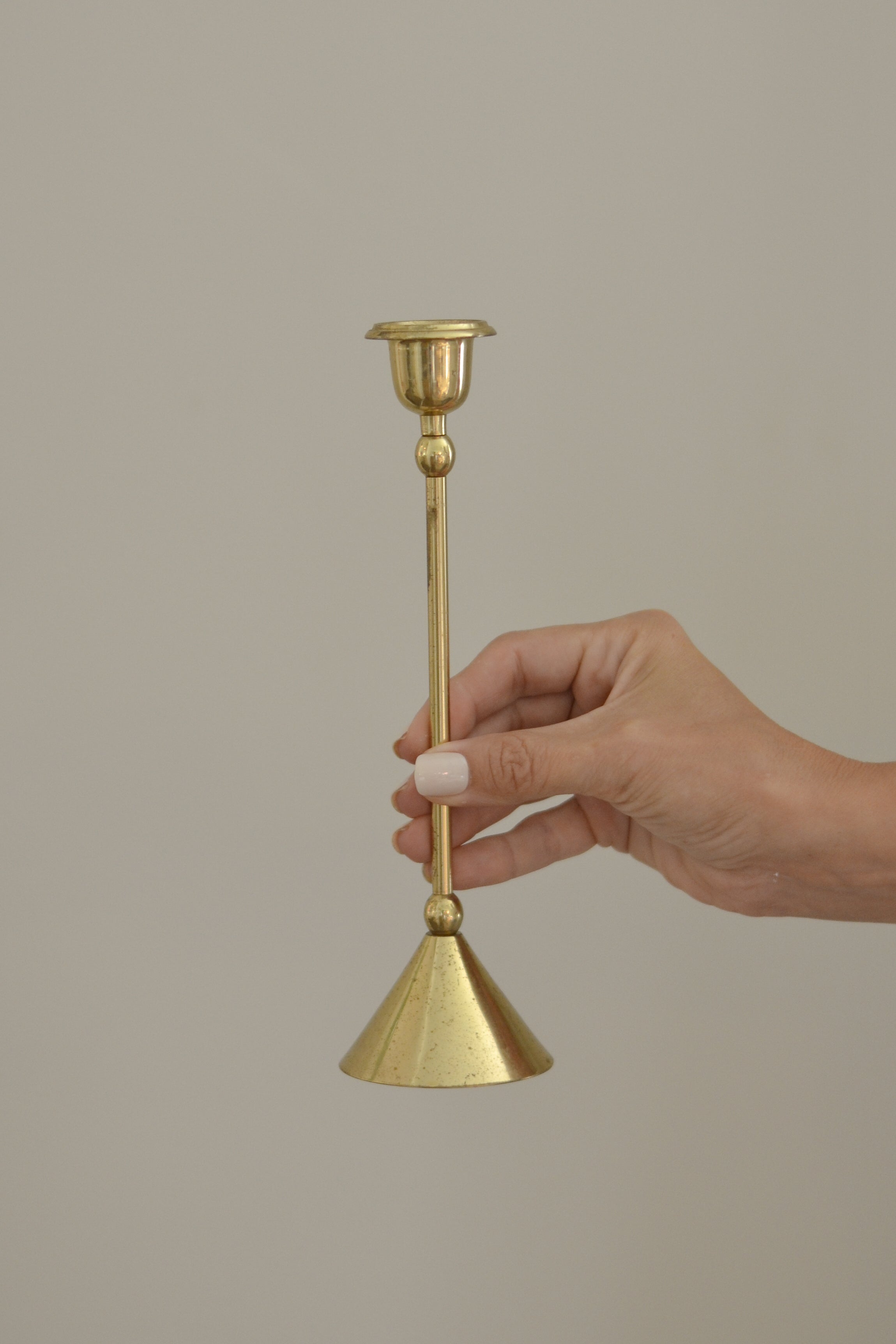 Vintage Brass Taper Candle Holder - Aimee Weaver Designs