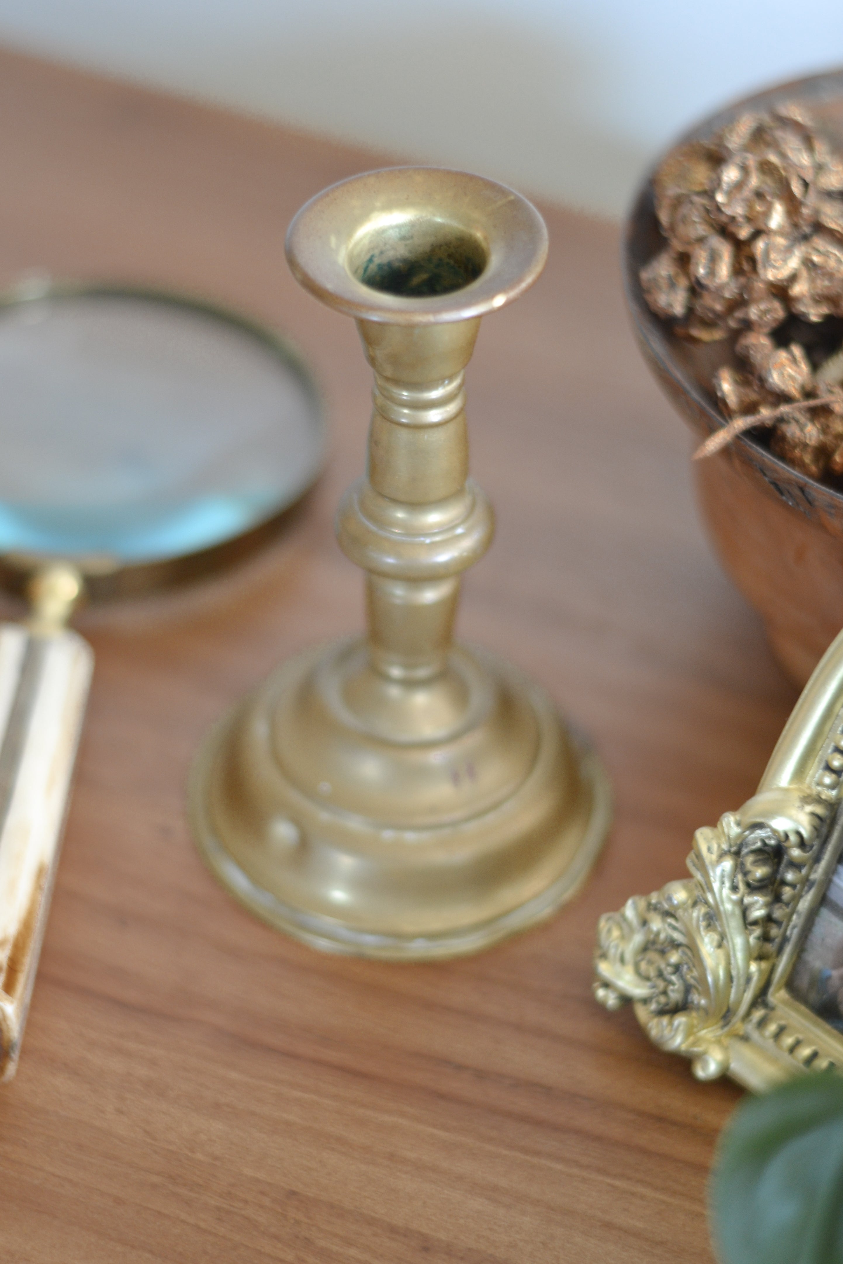 Vintage Brass 5.5" Candle Holder - Aimee Weaver Designs