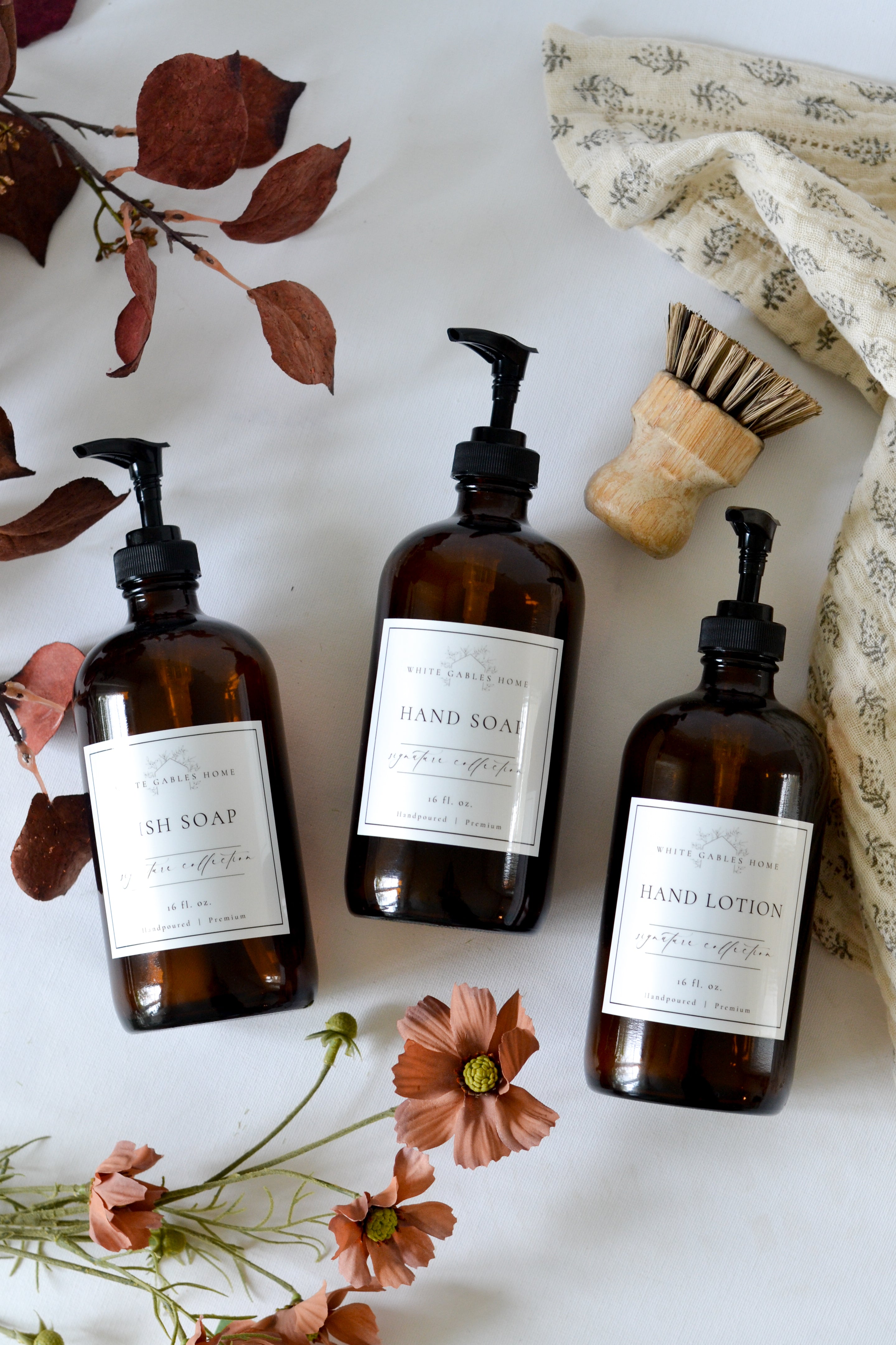 Amber Glass Soap Dispenser - Aimee Weaver Designs