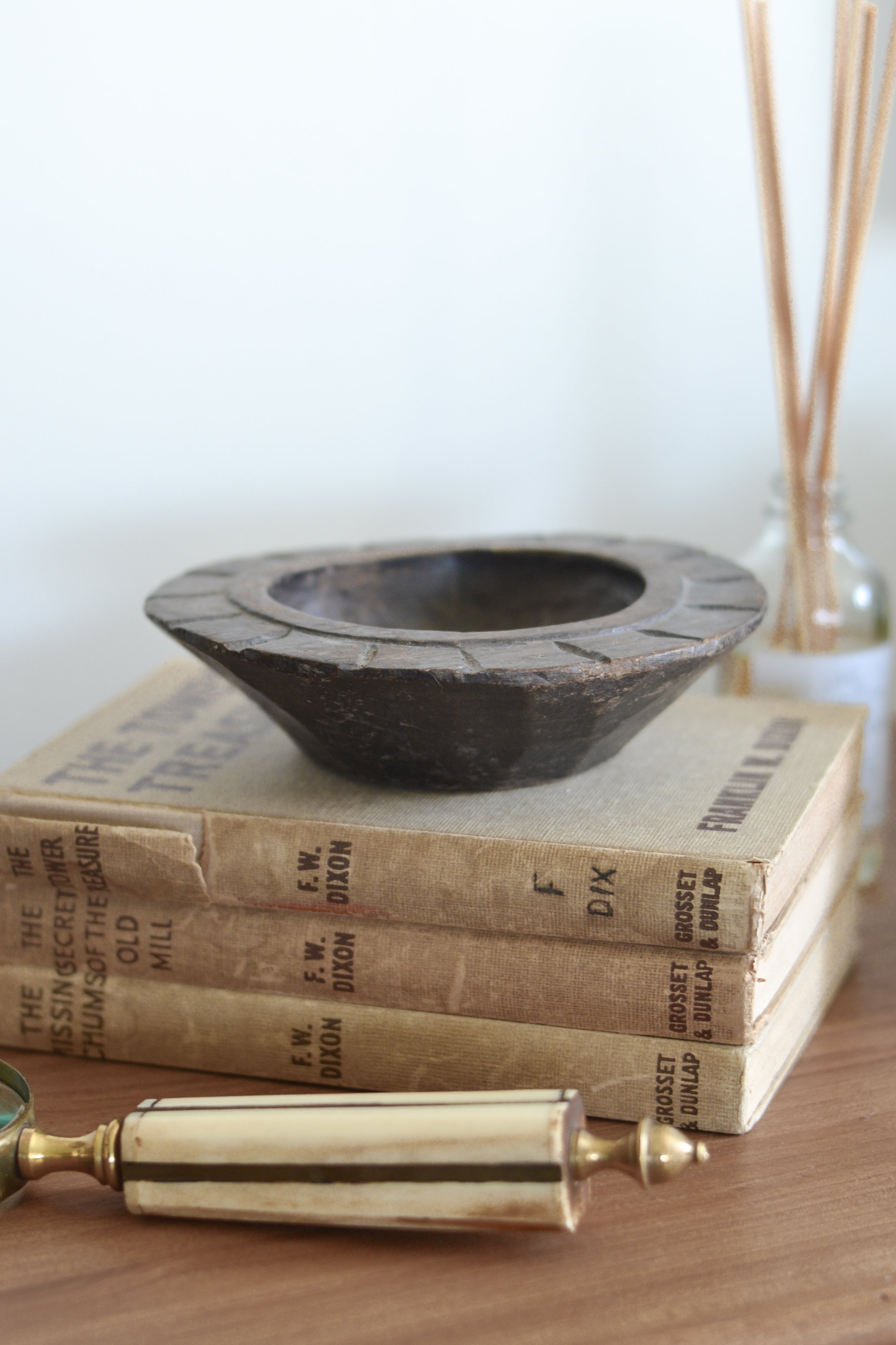 Vintage Carved Wood Bowl - Aimee Weaver Designs