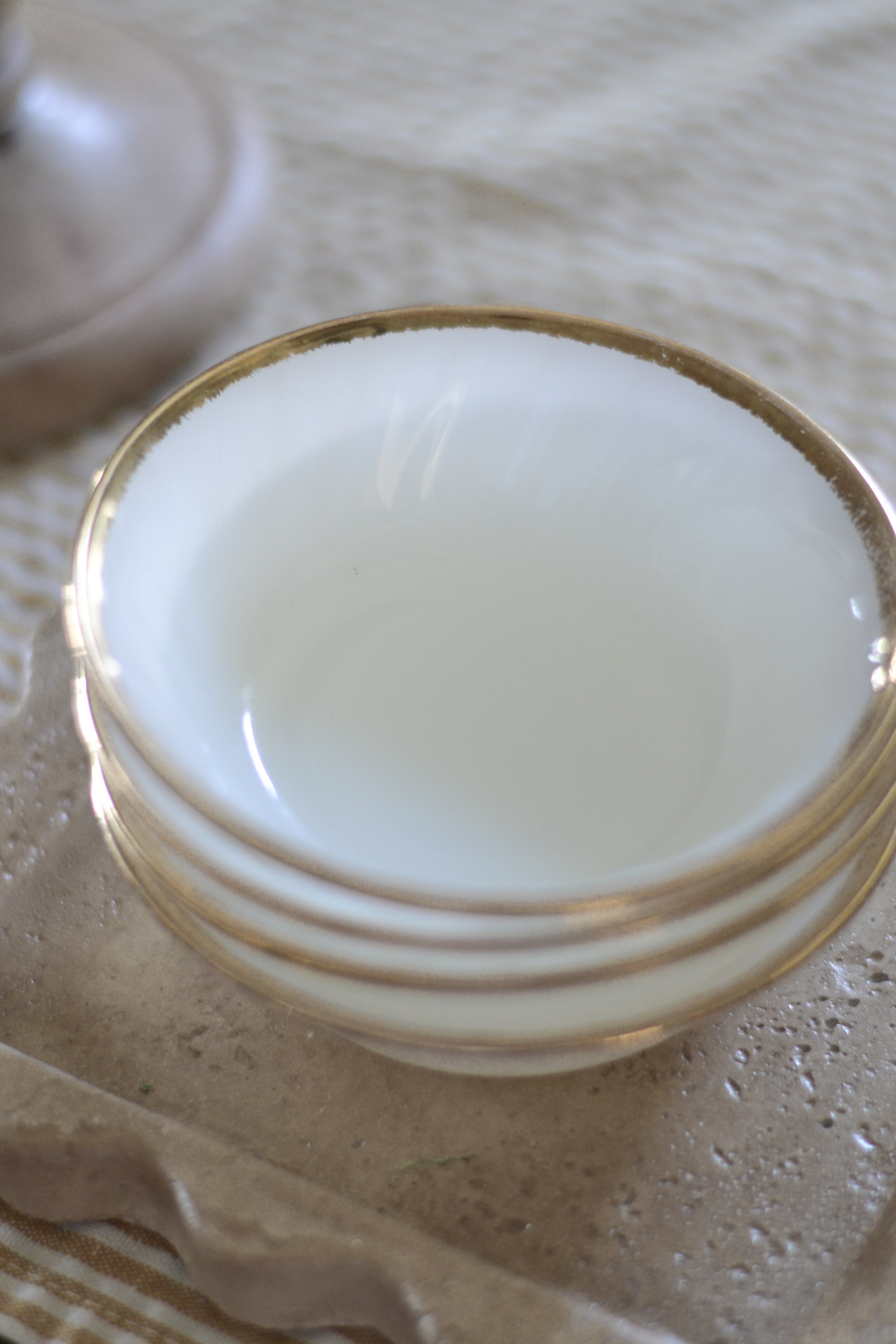 Vintage White & Gold Dessert Dishes | Set of 4 - Aimee Weaver Designs