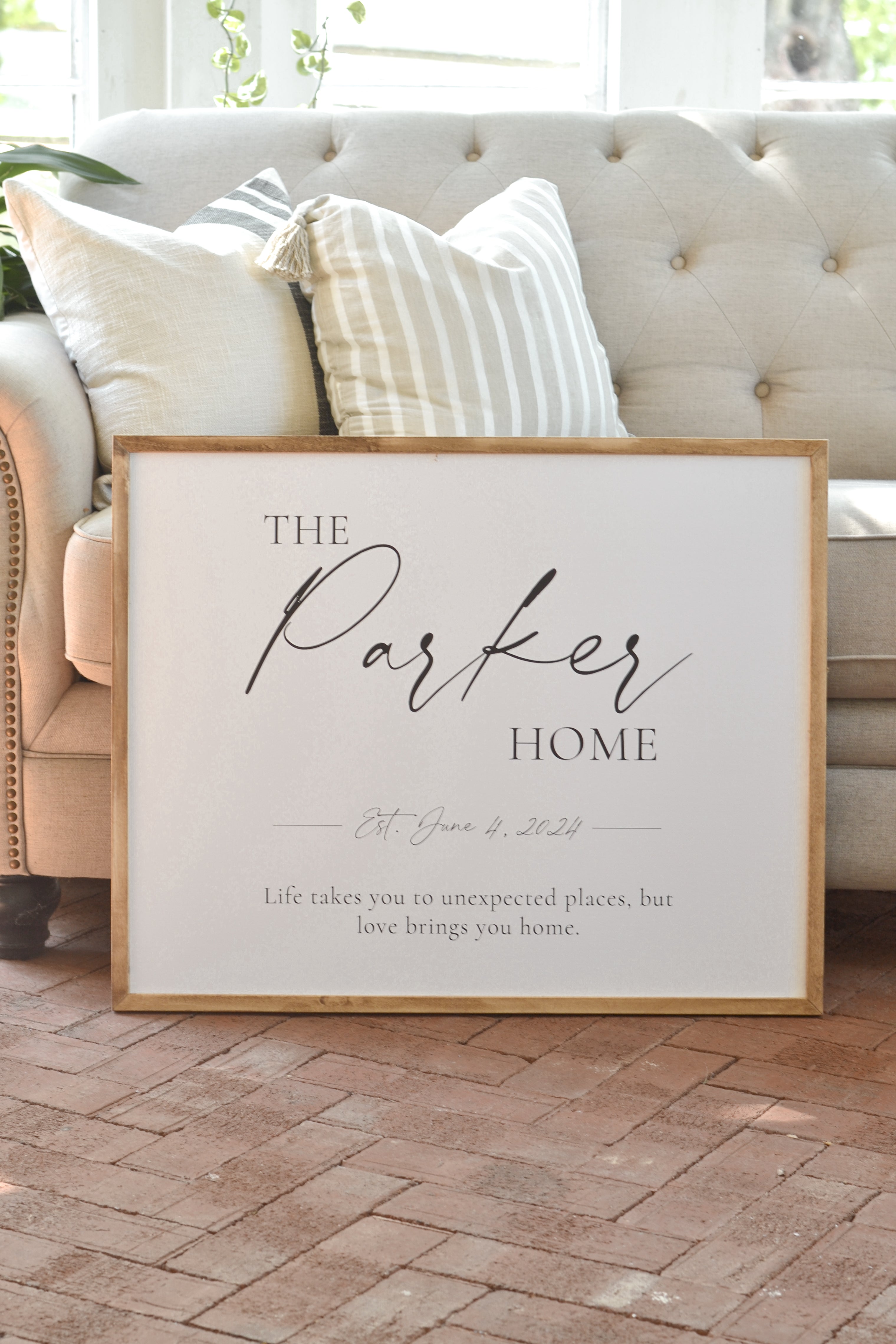 Personalized Framed Family Name Sign - Aimee Weaver Designs