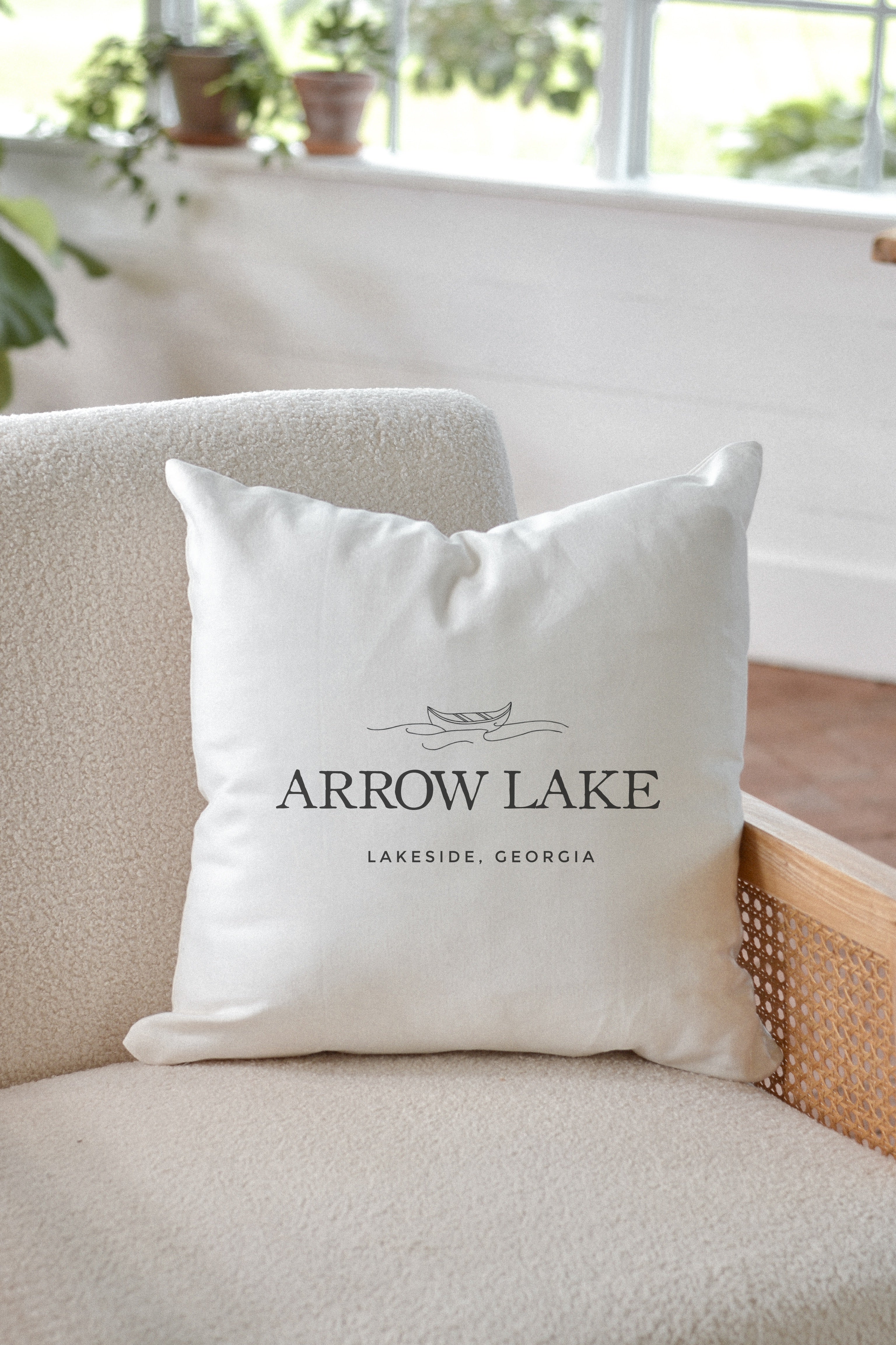 Personalized Lake Pillow - Aimee Weaver Designs